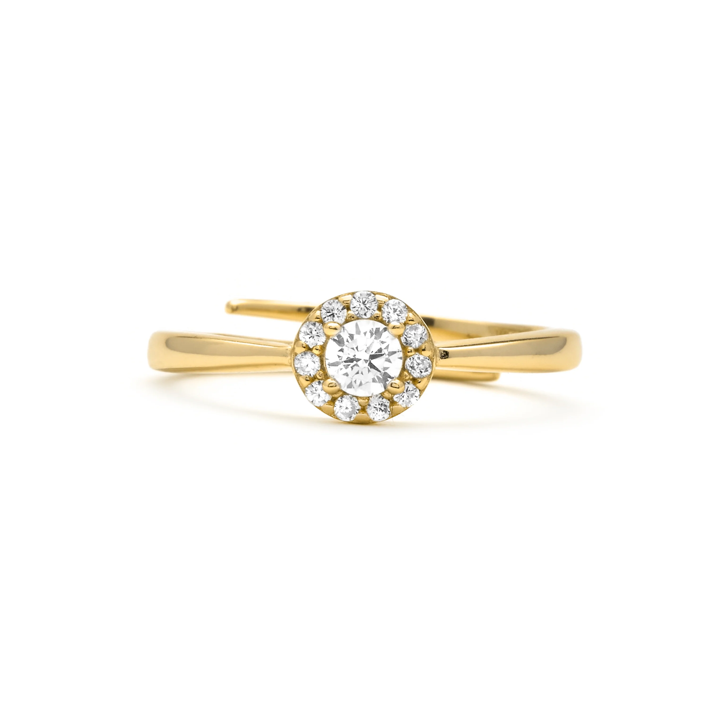 Anillo de Plata de Ley 925 y Circonita Brillante acabado en oro amarillo 18k - Aldra - Image 5