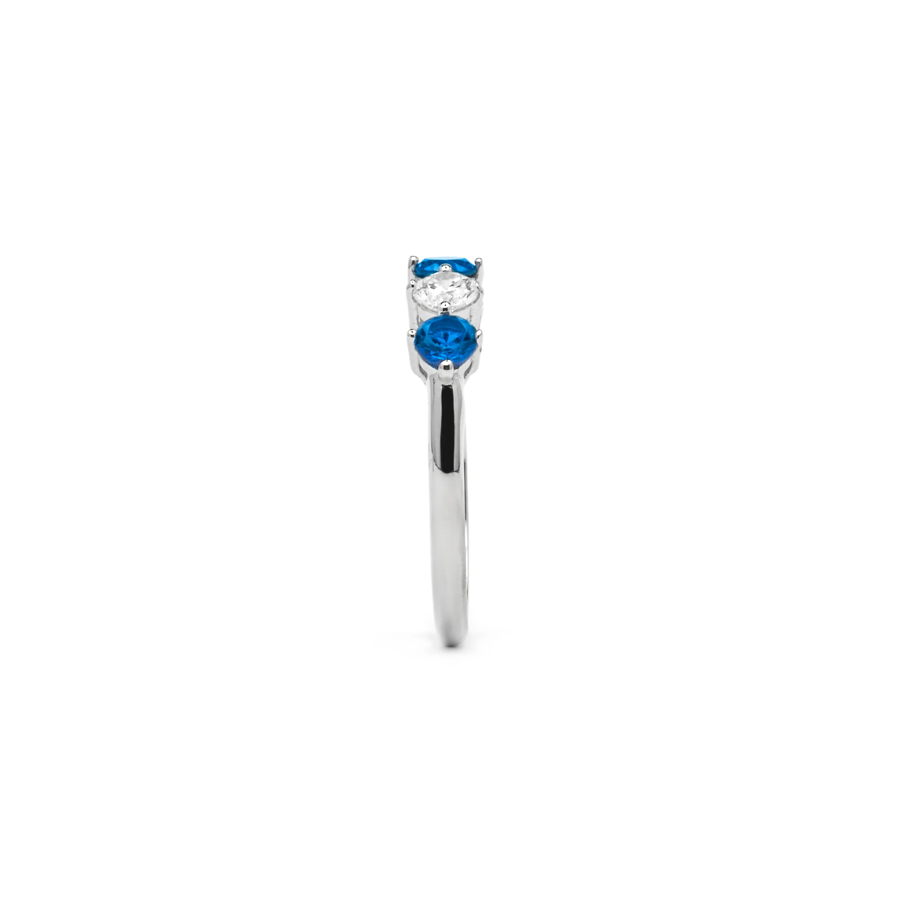 Anillo de Plata de Ley 925 y Circonita Topacio Azul acabado rodio - Alneth - Image 5
