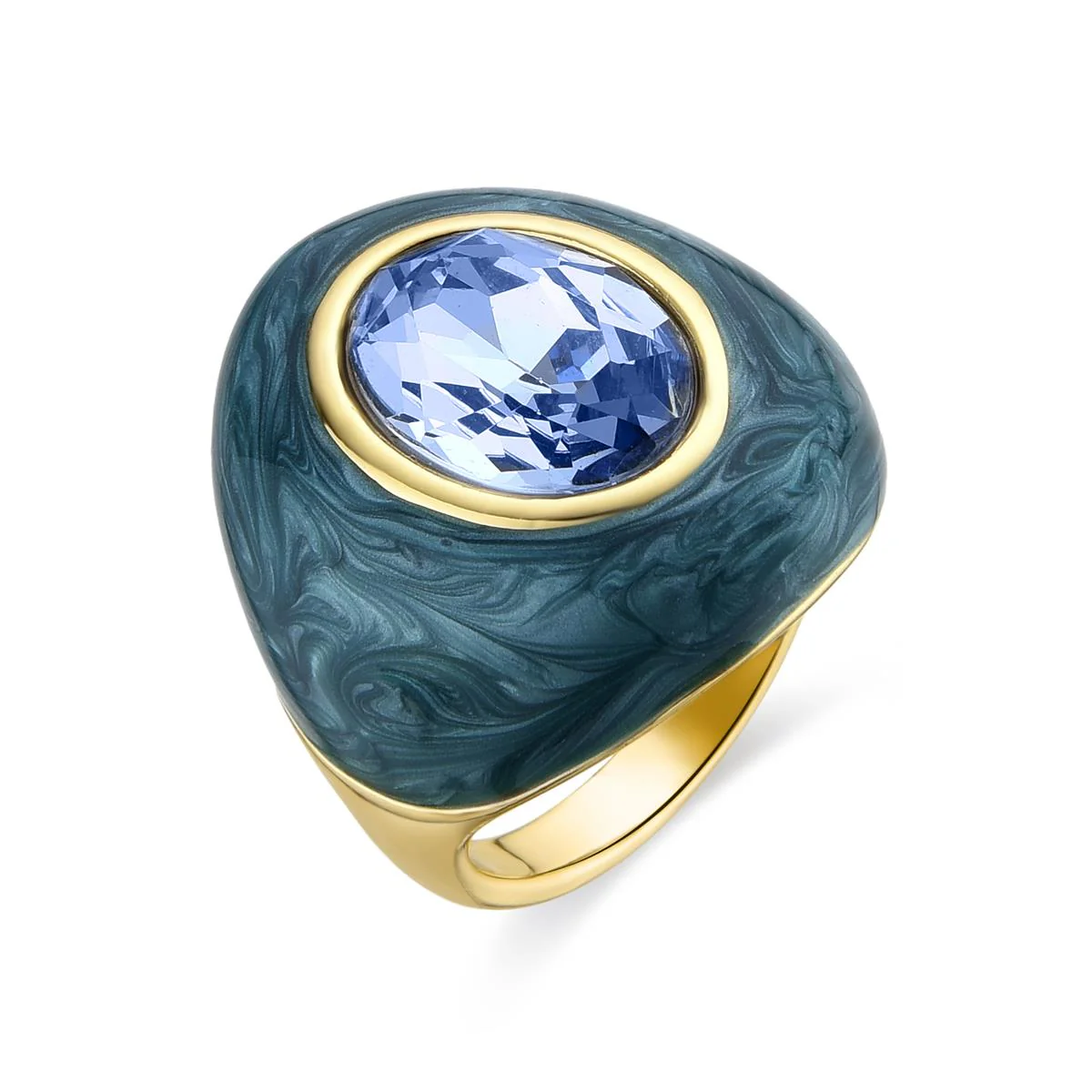 Anillo Amarke acabado en oro amarillo 18K - Amarke AZUL