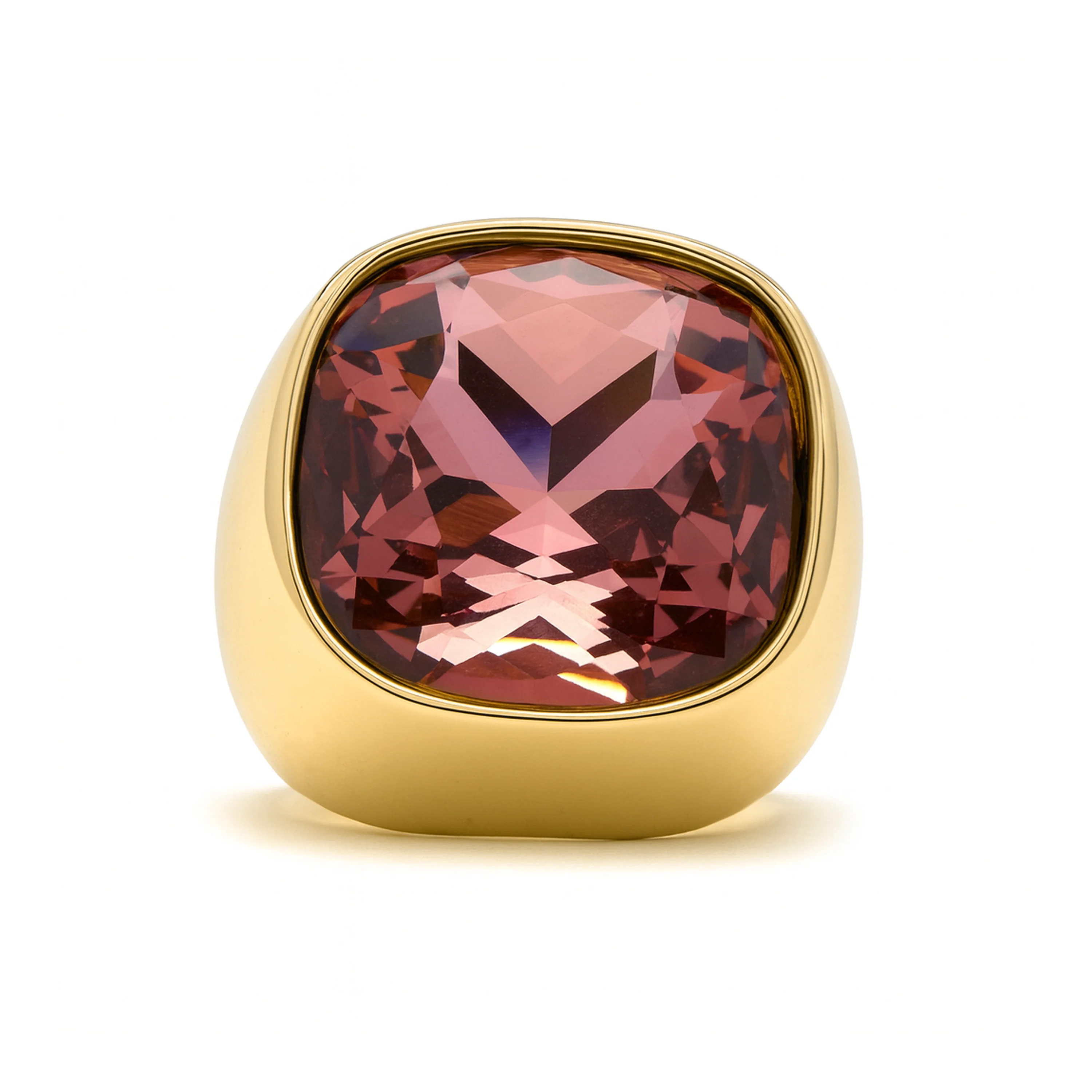 Anillo de Circonita Marrón acabado en oro amarillo 18k - Ashan - Image 5