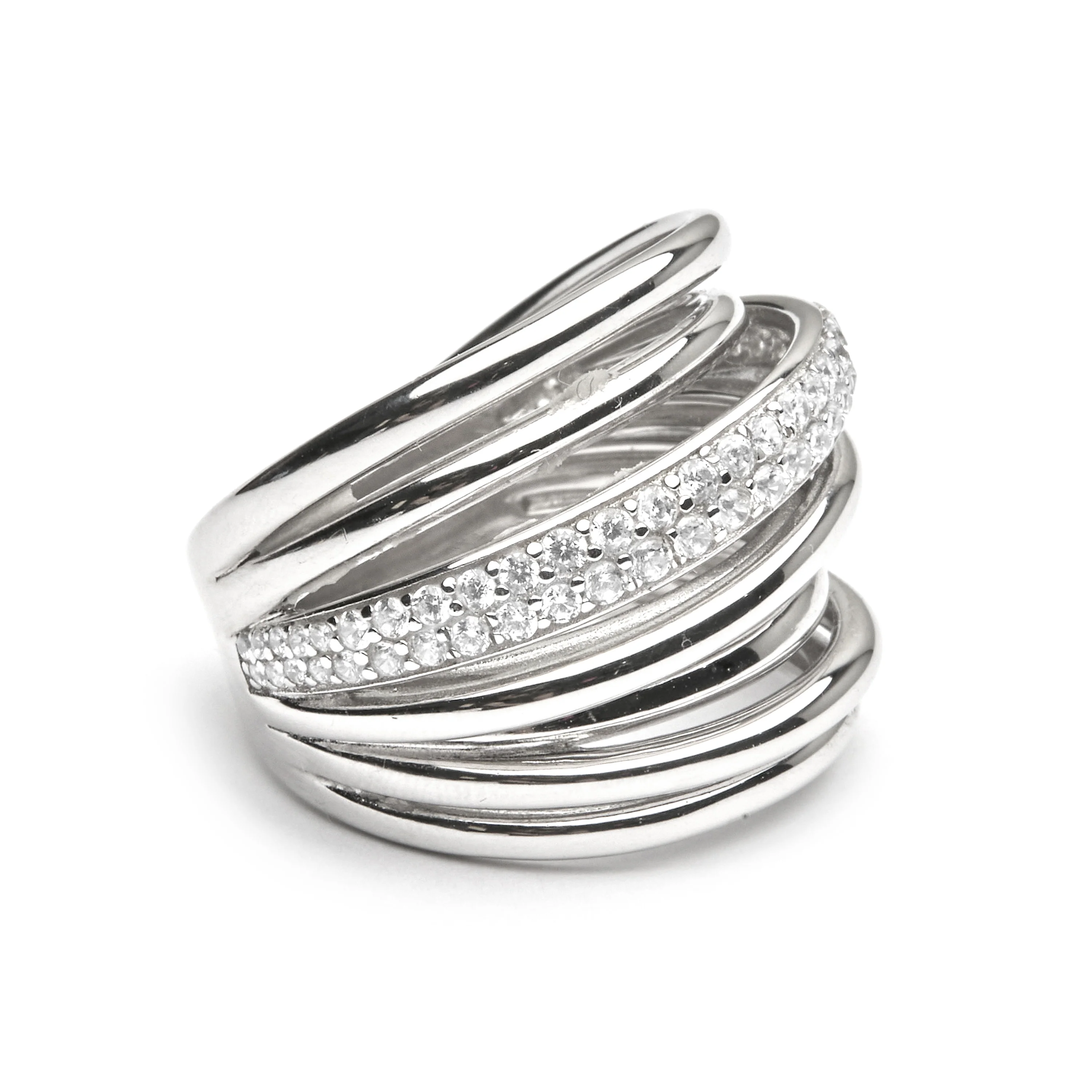 Anillo de Plata de Ley 925 y Circonita Brillante acabado en rodio - Aslor - Image 2