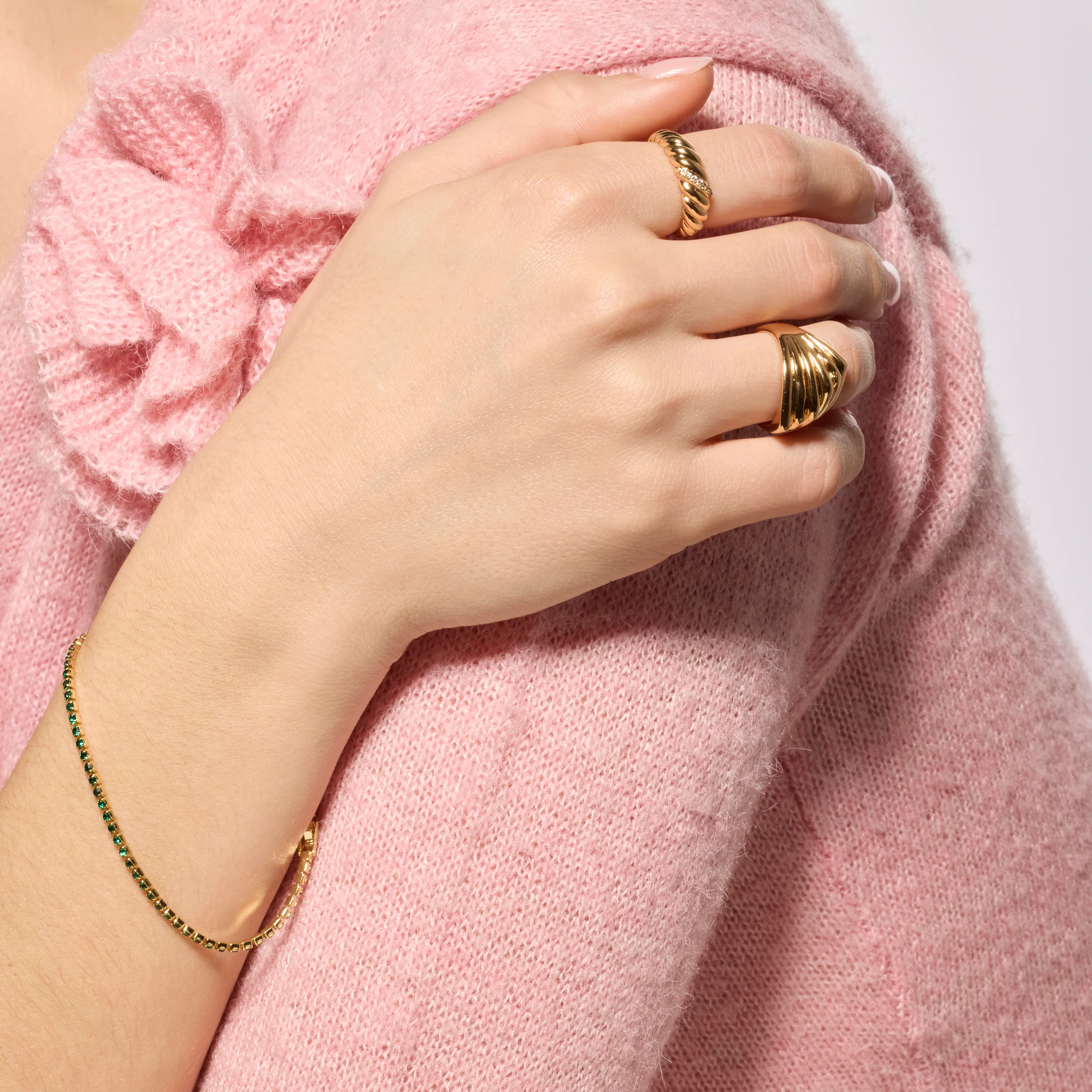 Anillo acabado oro amarillo de 18k y Circonita Brillante - Bododo - Image 2