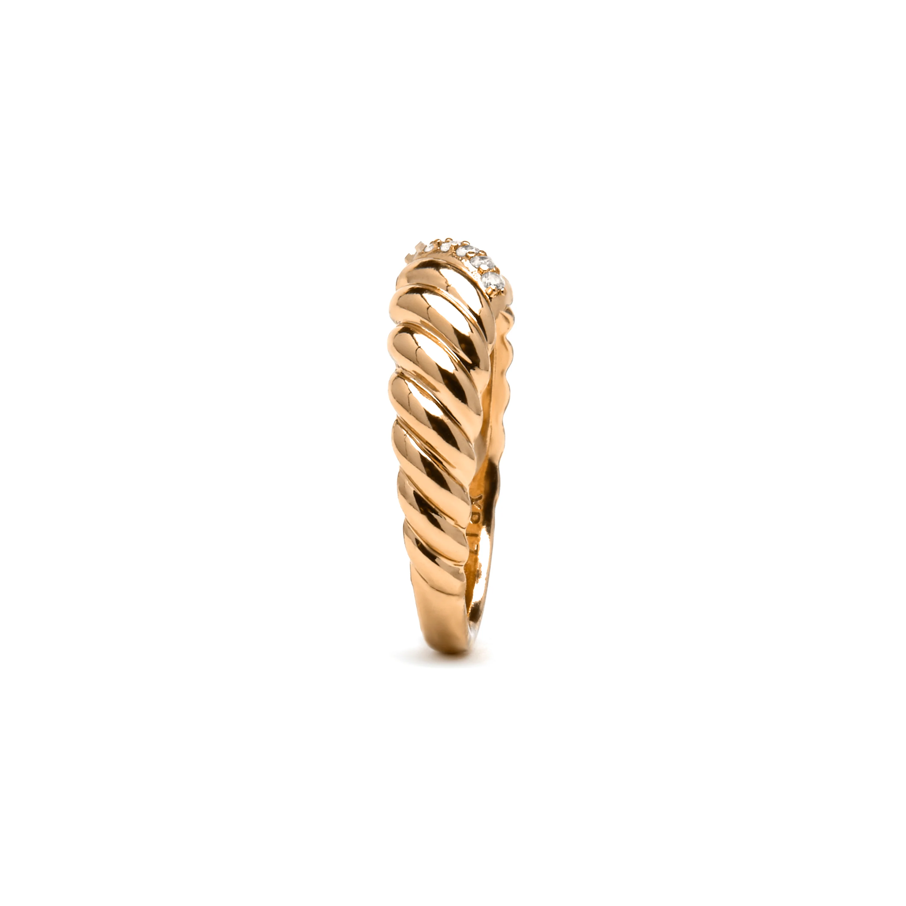 Anillo acabado oro amarillo de 18k y Circonita Brillante - Bododo - Image 3