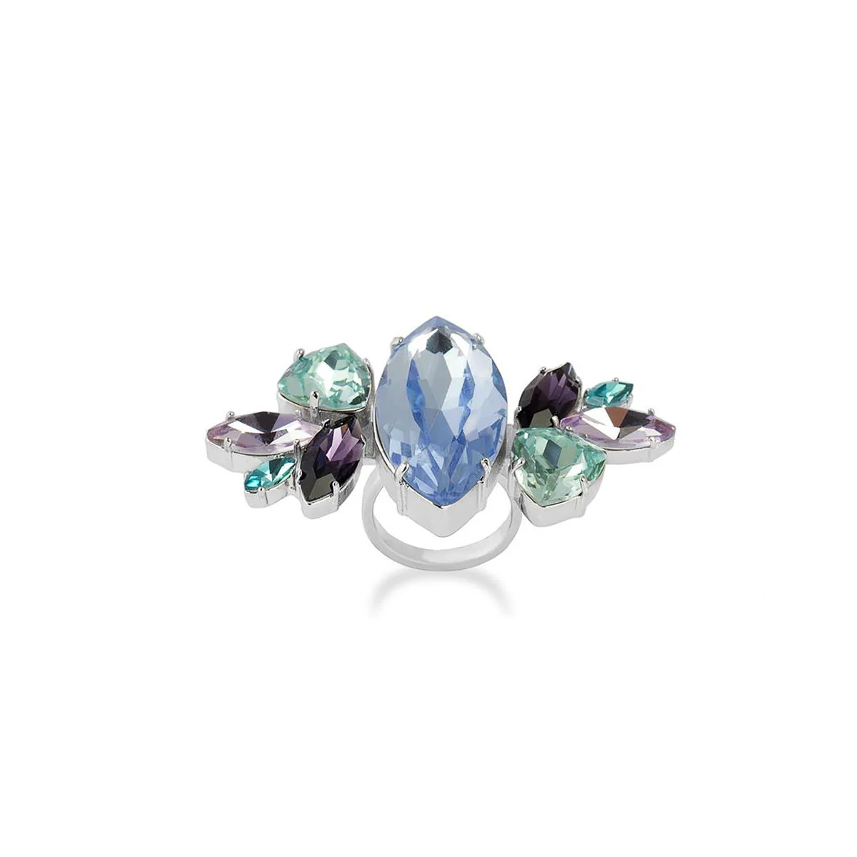 Anillo Burlesque acabado en Rodio - Burlesque AZUL