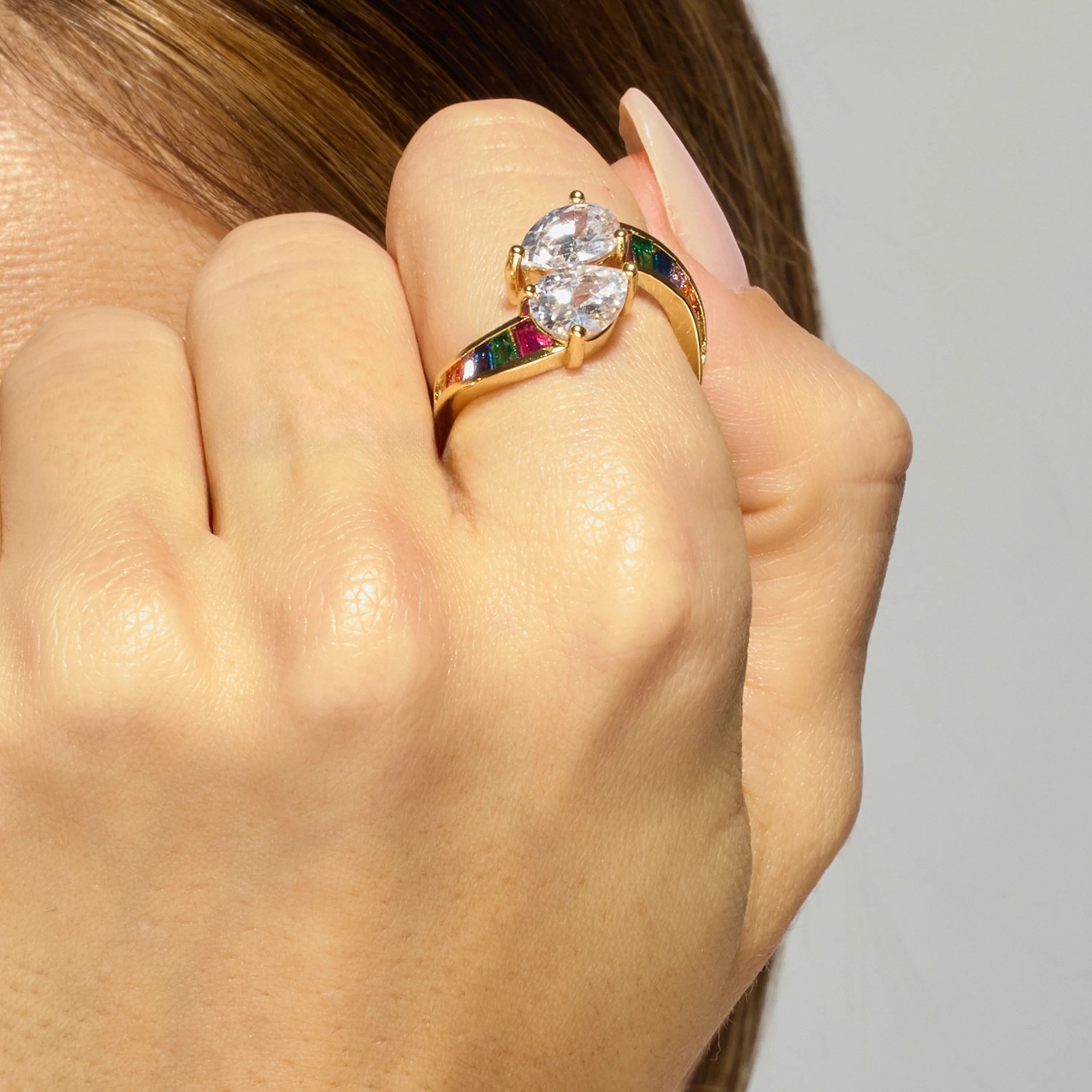 Anillo con Circonita Brillante acabado oro 18k - Darbia - Image 4