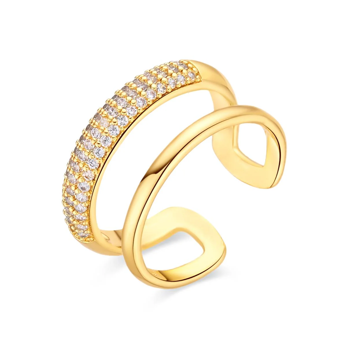 Anillo de Circonita Brillante acabado en oro amarillo de 18k - Armoshi