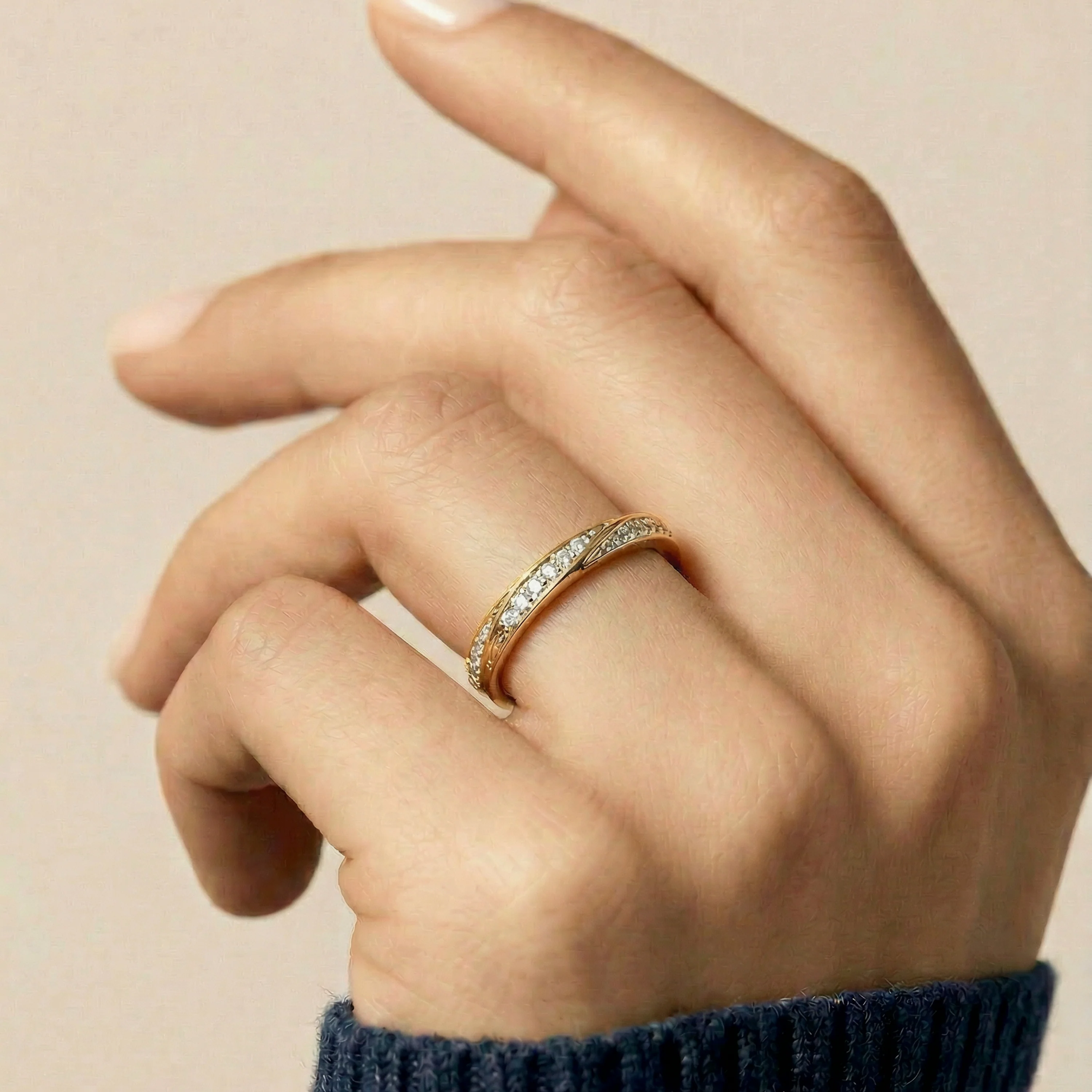 Anillo de Circonita Brillante acabado en oro amarillo de 18k - Frebal - Image 2