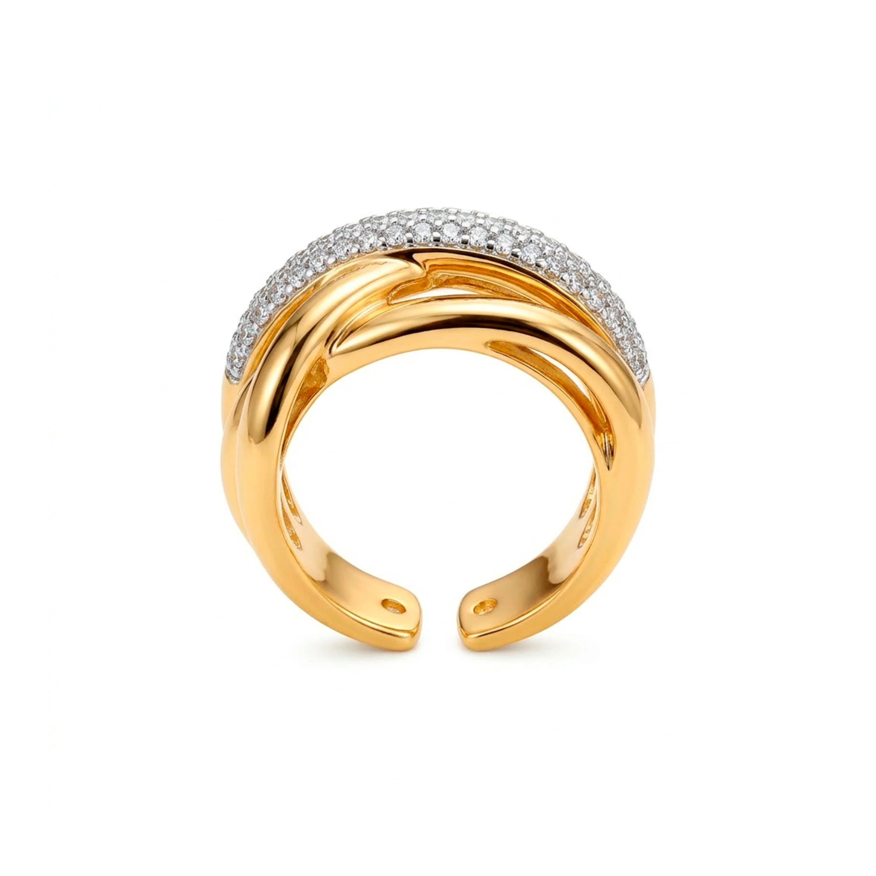 Anillo de Circonita Brillante acabado en oro amarillo de 18k - Gola - Image 7