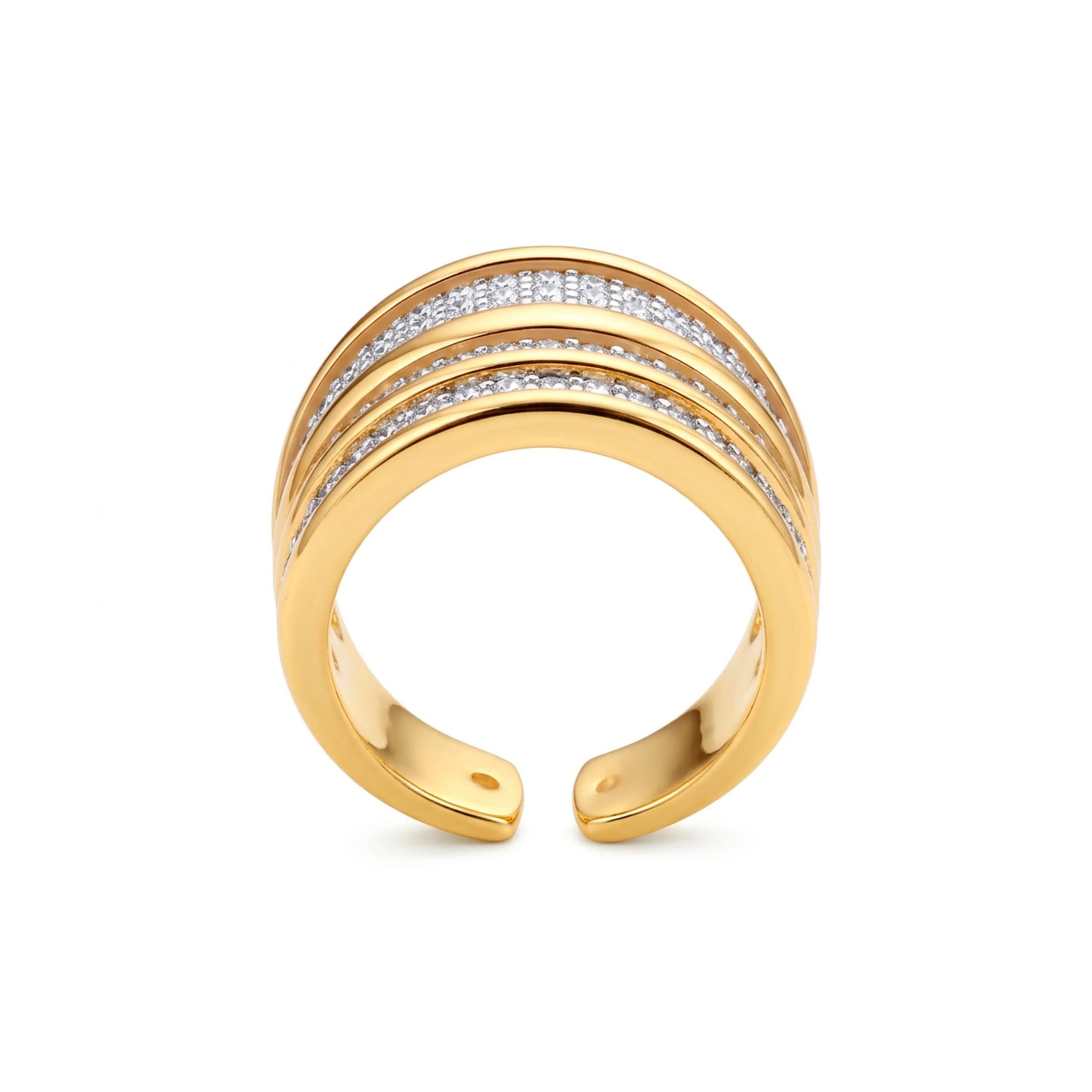 Anillo de Circonita Brillante acabado en oro amarillo de 18k - Hika - Image 7