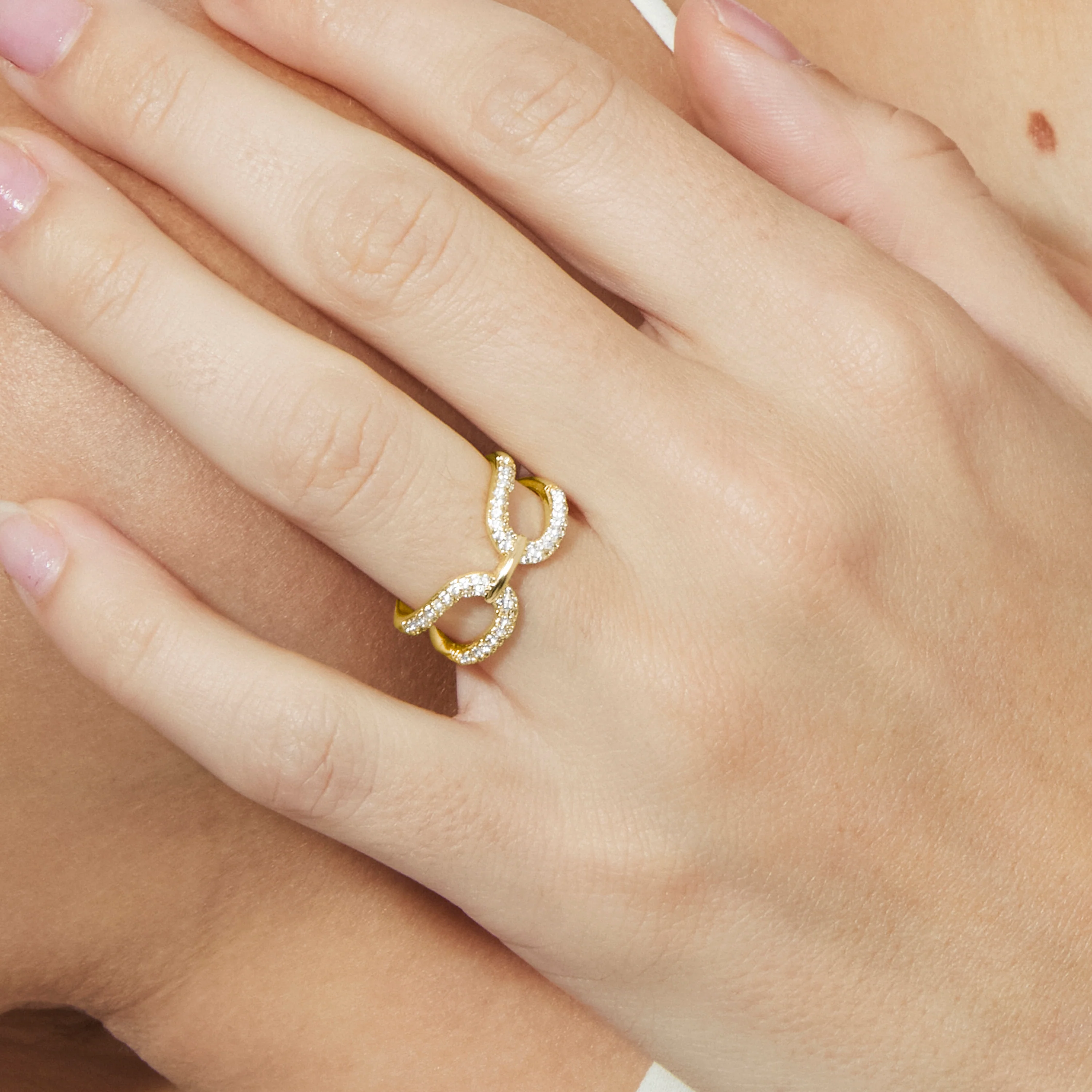 Anillo de Circonita Brillante acabado en oro amarillo de 18k - Kafrik - Image 6