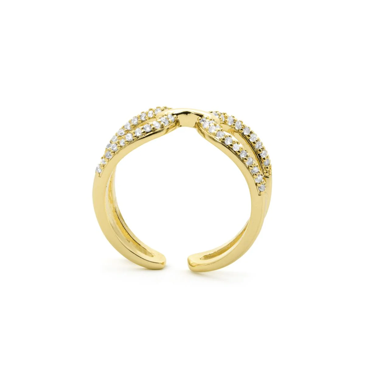 Anillo de Circonita Brillante acabado en oro amarillo de 18k - Kafrik - Image 7
