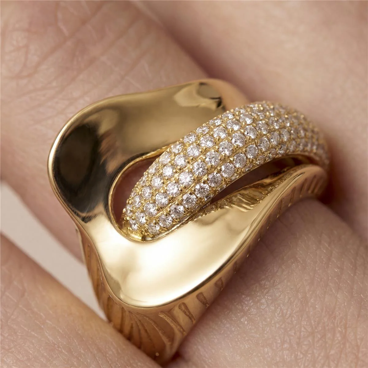 Anillo de Circonita Brillante acabado en oro amarillo de 18k - Lefri - Image 6