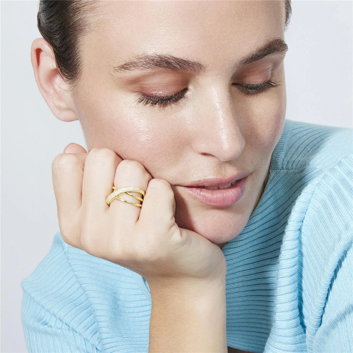 Anillo de Circonita Brillante acabado en oro amarillo de 18k - Meele - Image 4