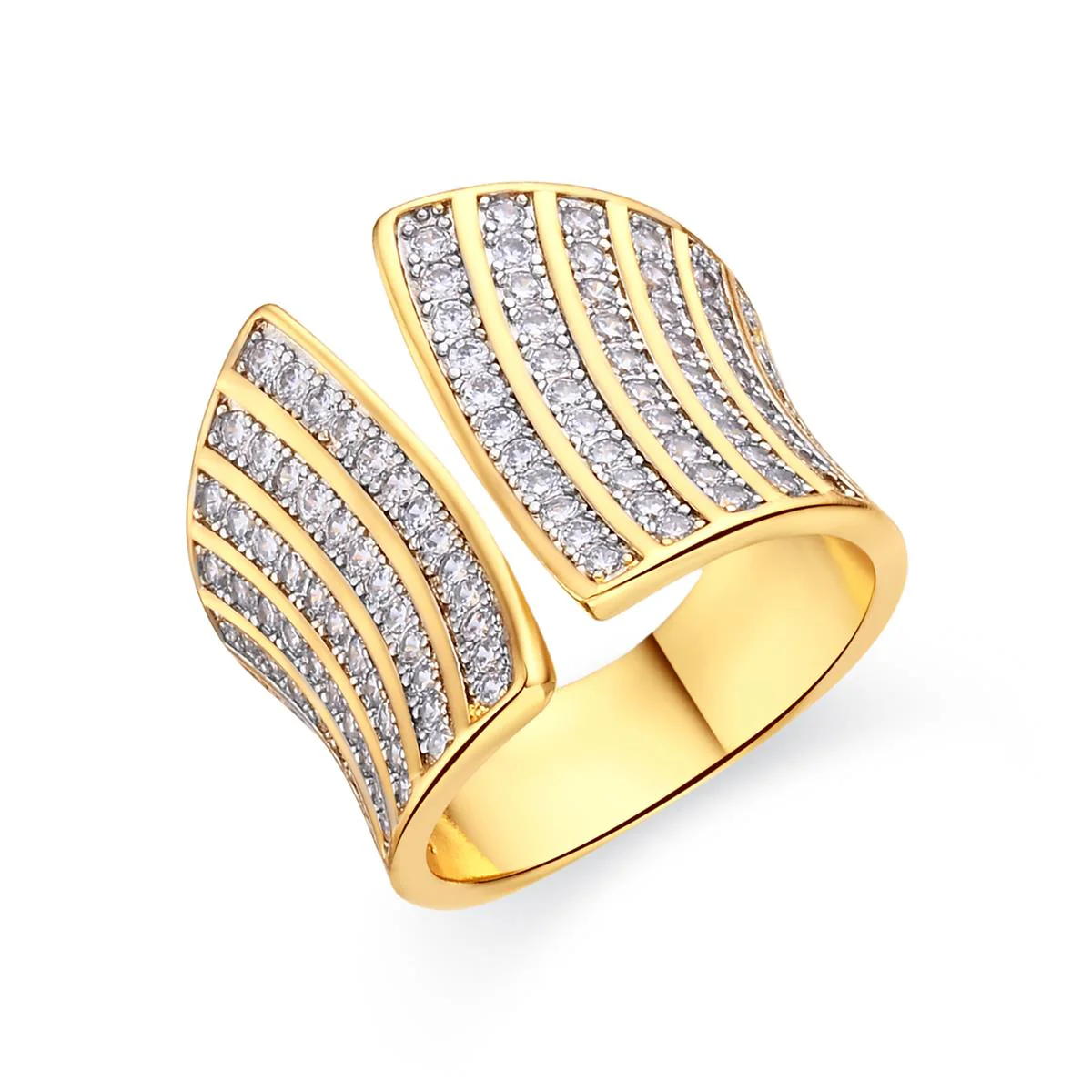 Anillo de Circonita Brillante acabado en oro amarillo de 18k - Oralis
