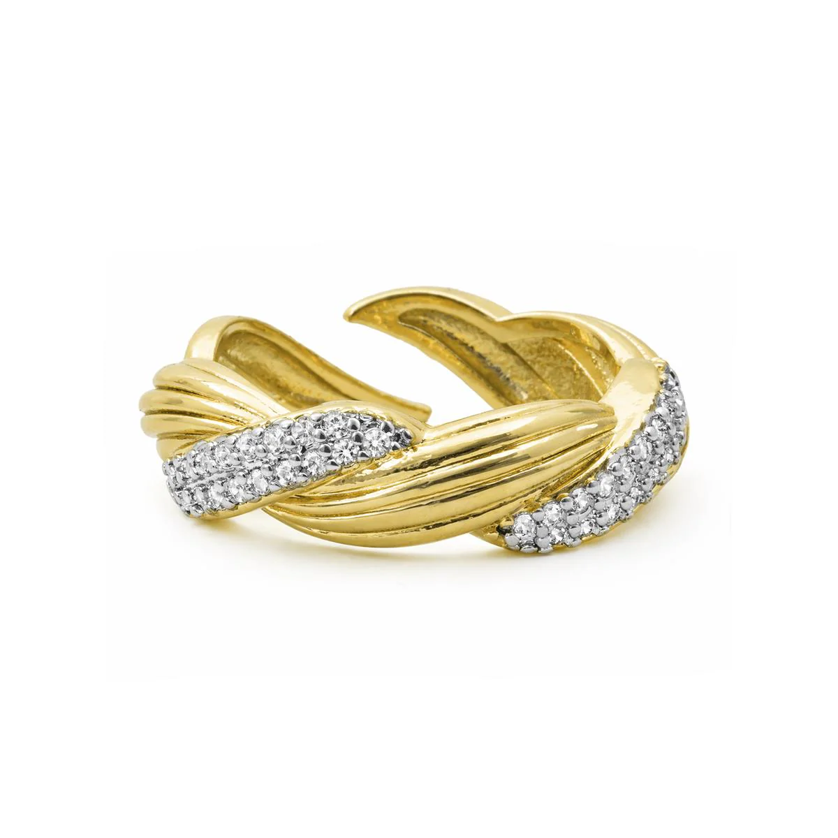 Anillo de Circonita Brillante acabado en oro amarillo de 18k - Riesim - Image 5