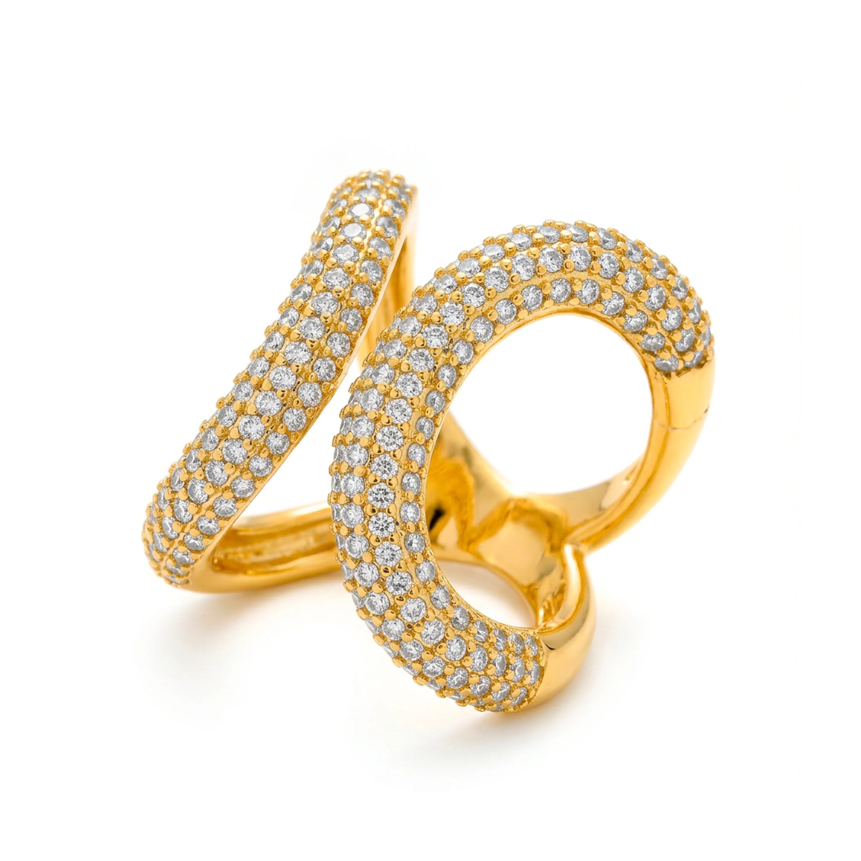 Anillo de Circonita Brillante acabado en oro amarillo de 18k - Rudma