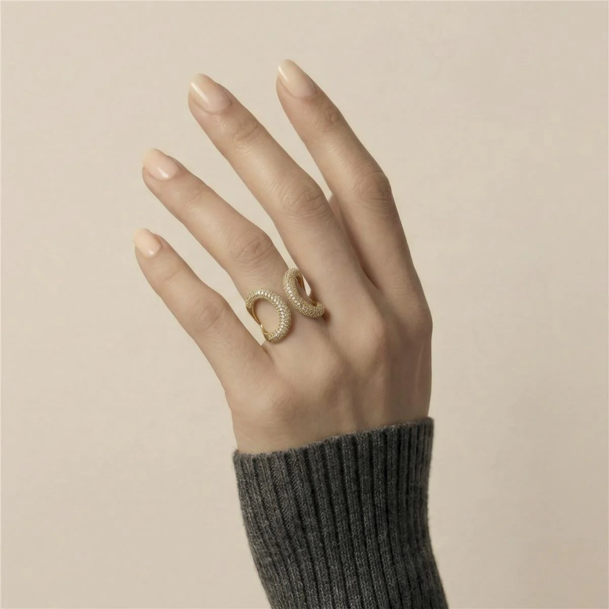 Anillo de Circonita Brillante acabado en oro amarillo de 18k - Rudma - Image 2