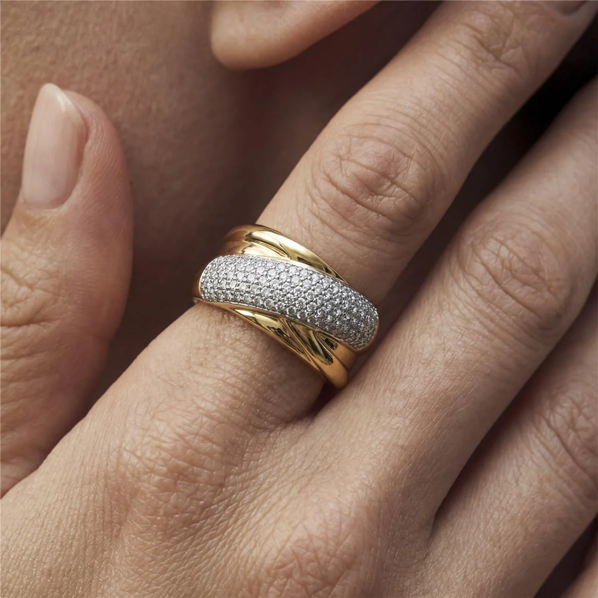 Anillo de Circonita Brillante acabado en oro amarillo de 18k - Samoi - Image 6