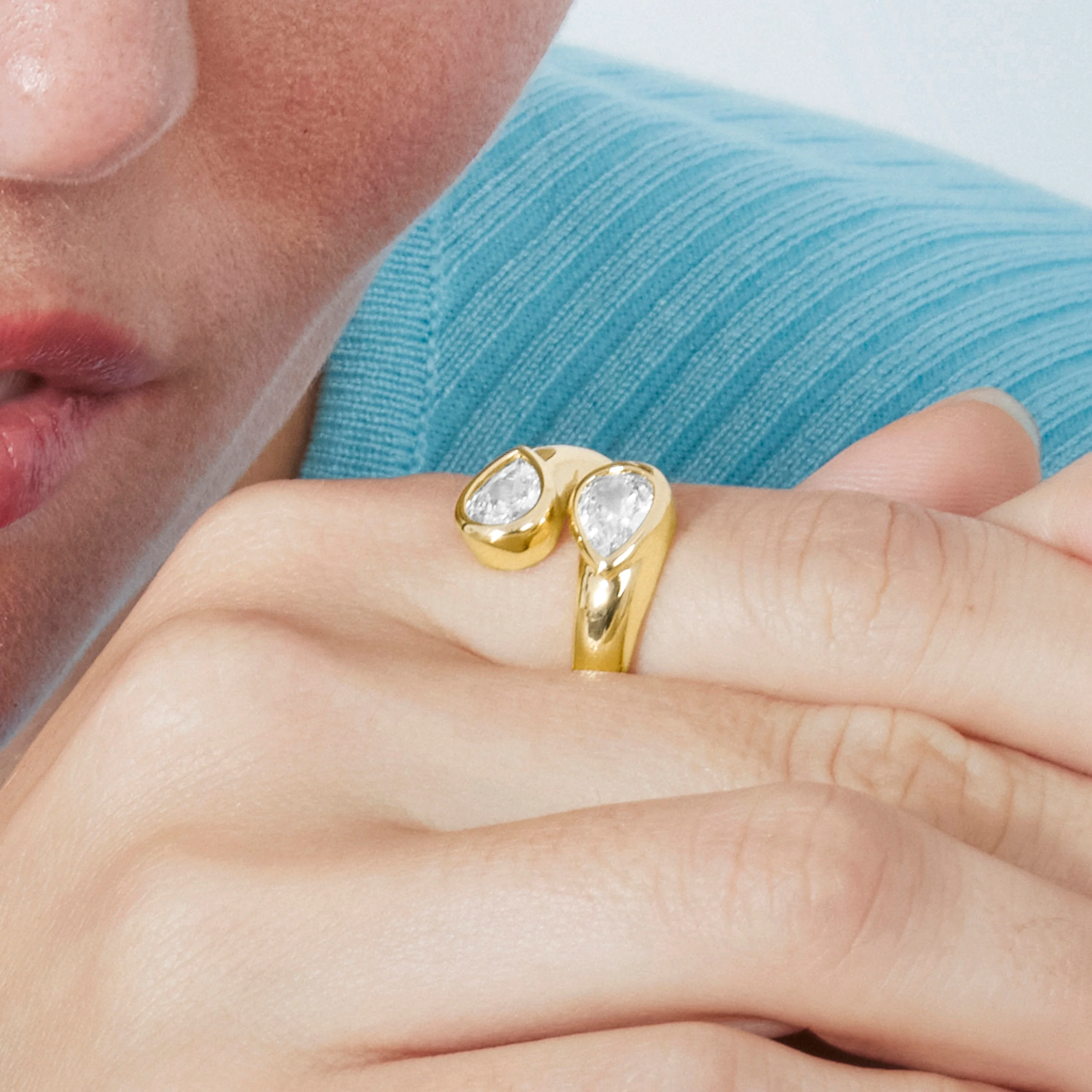 Anillo de Circonita Brillante acabado en oro amarillo de 18k - Zayl - Image 6