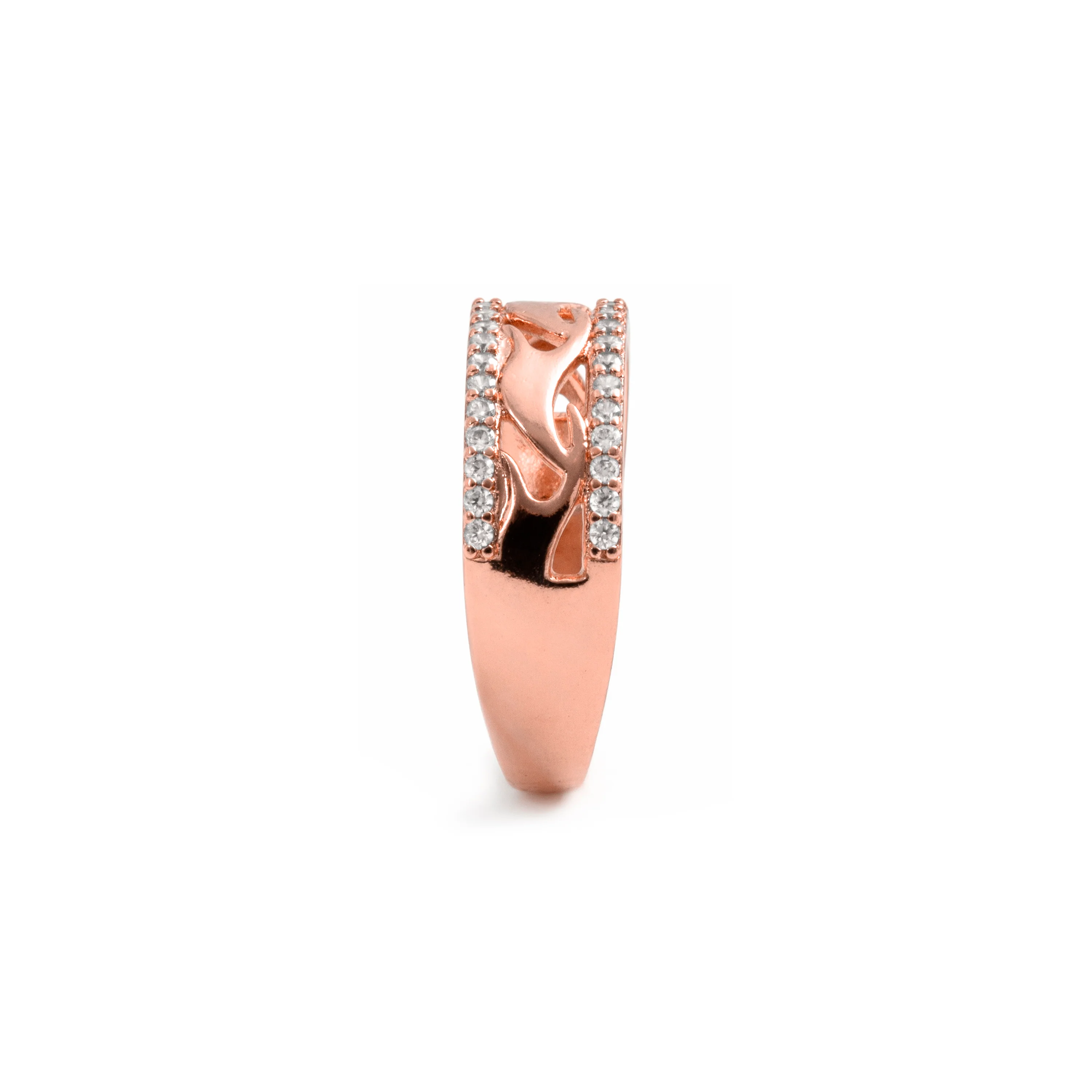 Anillo de Circonita Brillante acabado en oro rosa de 18k - Lakud - Image 3