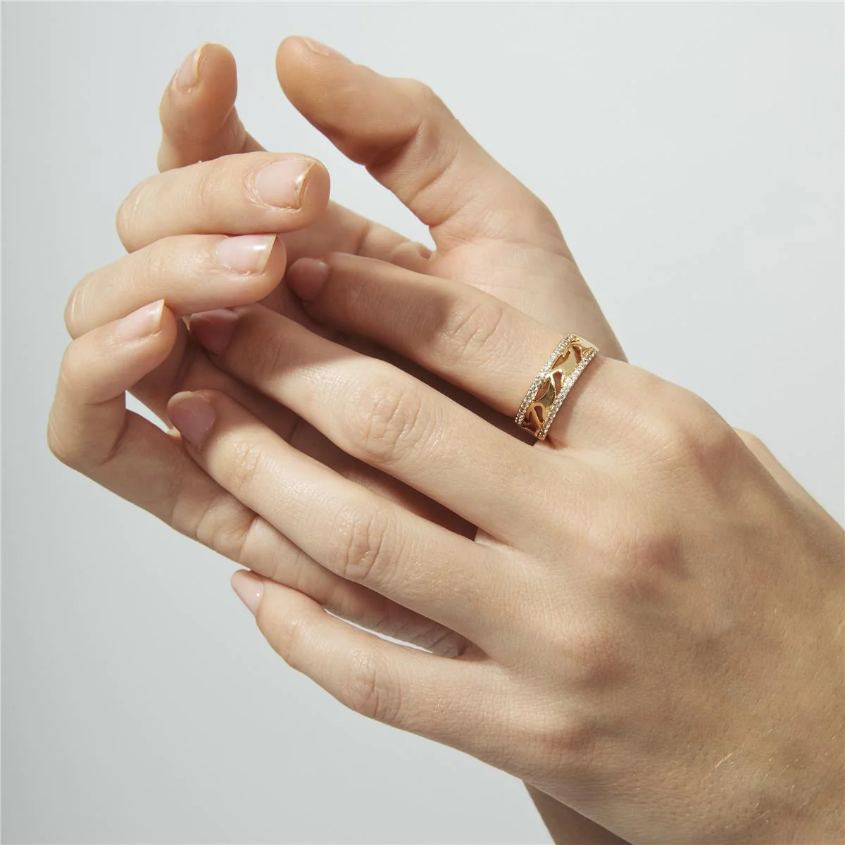 Anillo de Circonita Brillante acabado en oro rosa de 18k - Lakud - Image 6