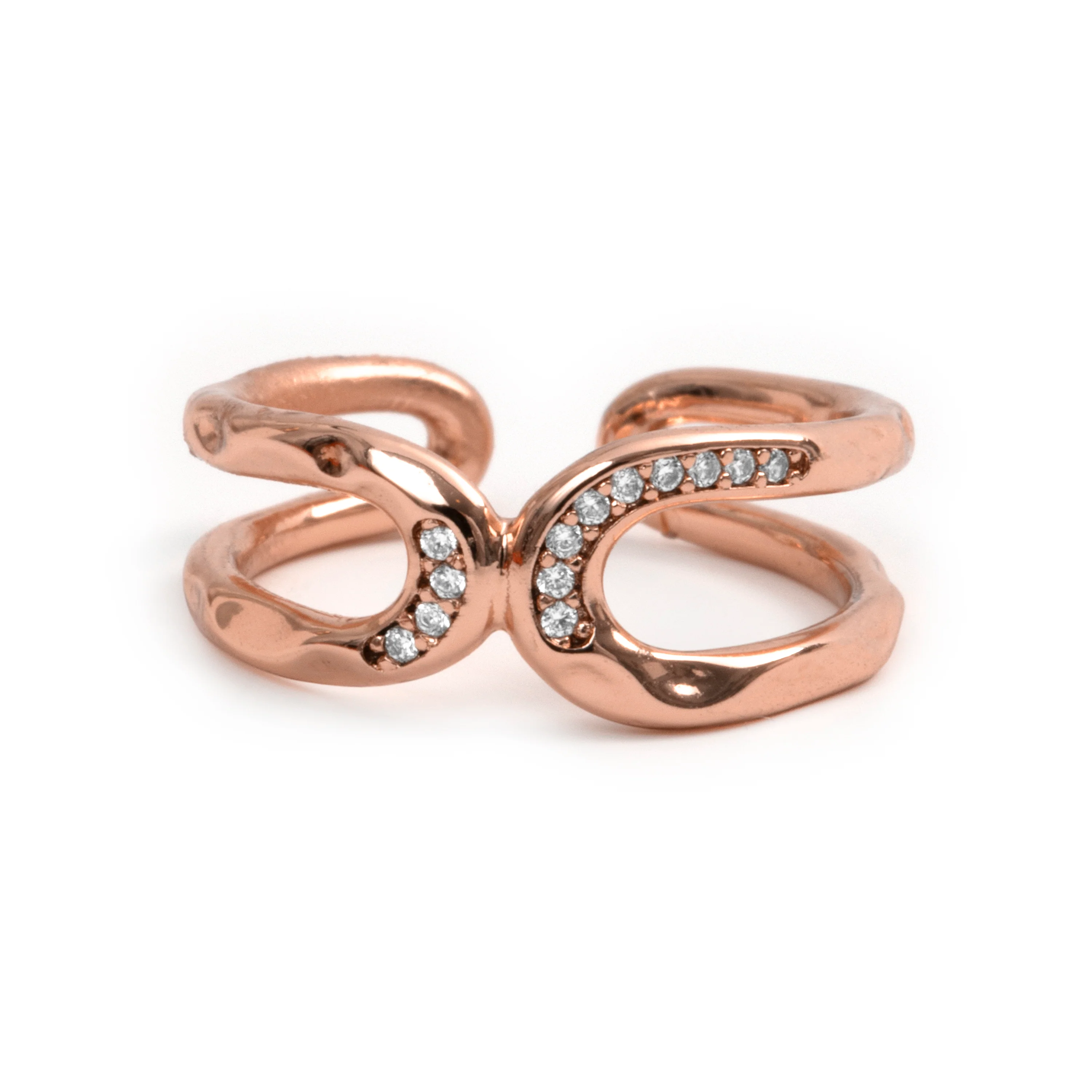 Anillo de Circonita Brillante acabado en oro rosa de 18k - Resim - Image 5