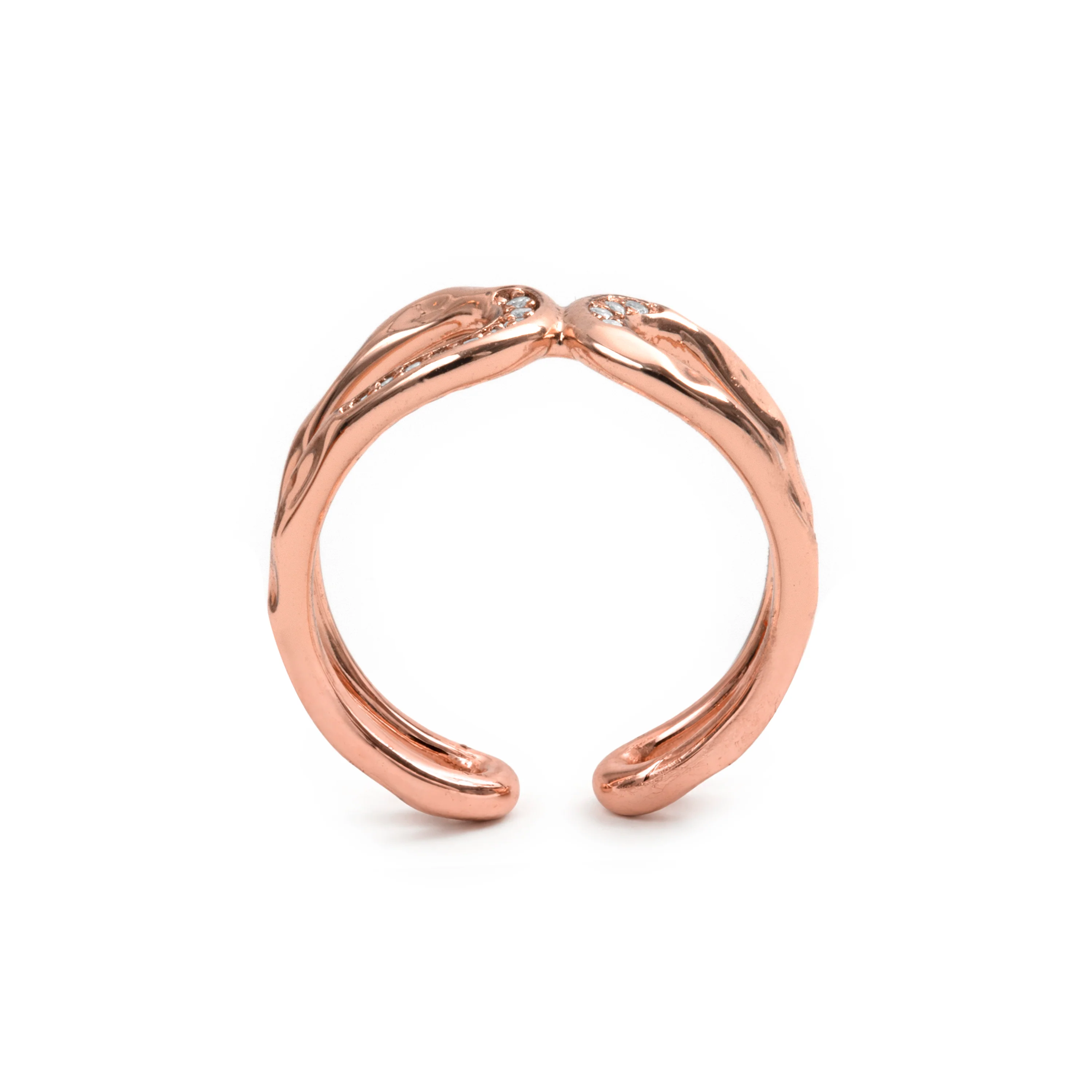 Anillo de Circonita Brillante acabado en oro rosa de 18k - Resim - Image 7