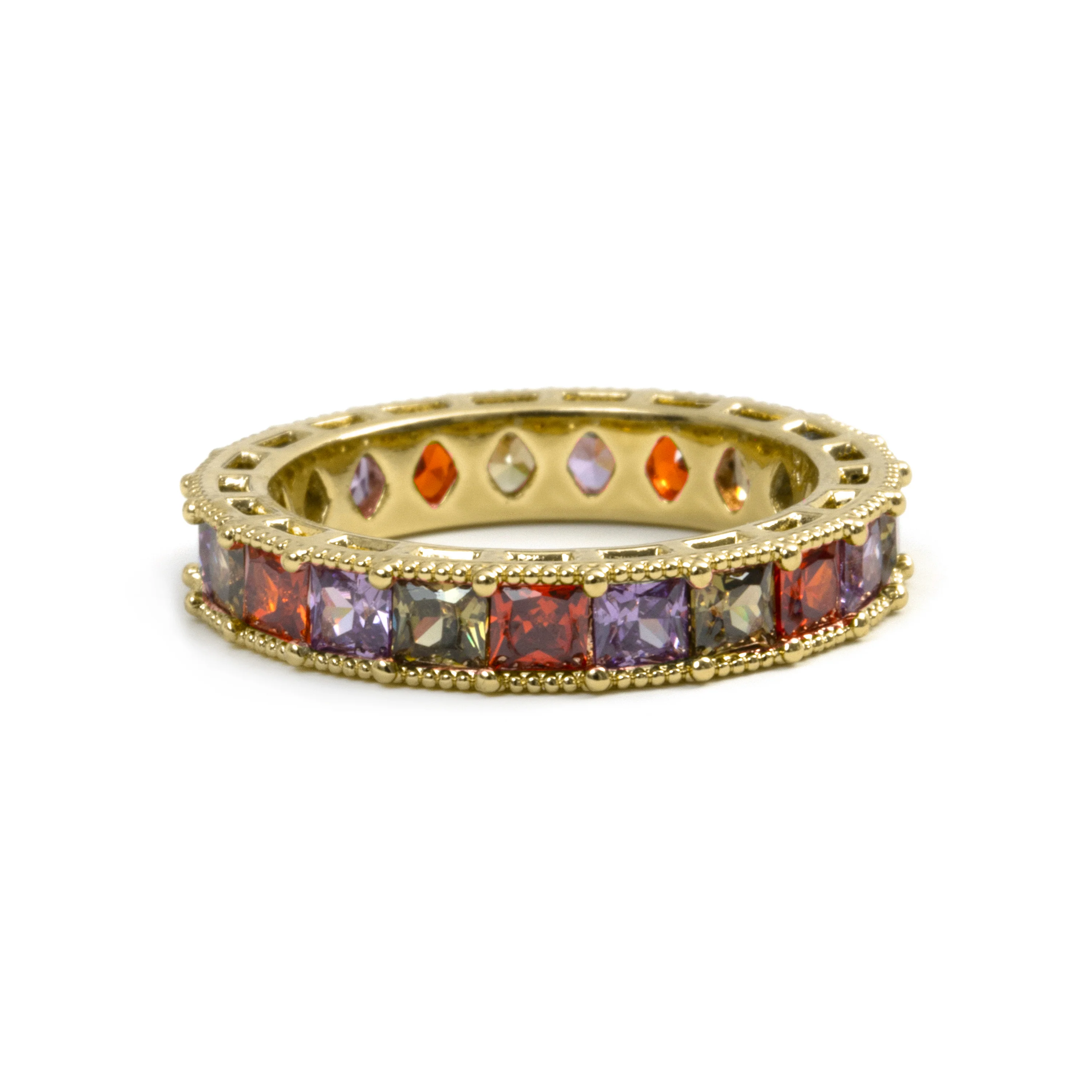 Anillo de Circonita Multicolor acabado en oro amarillo de 18k - Camilko - Image 5