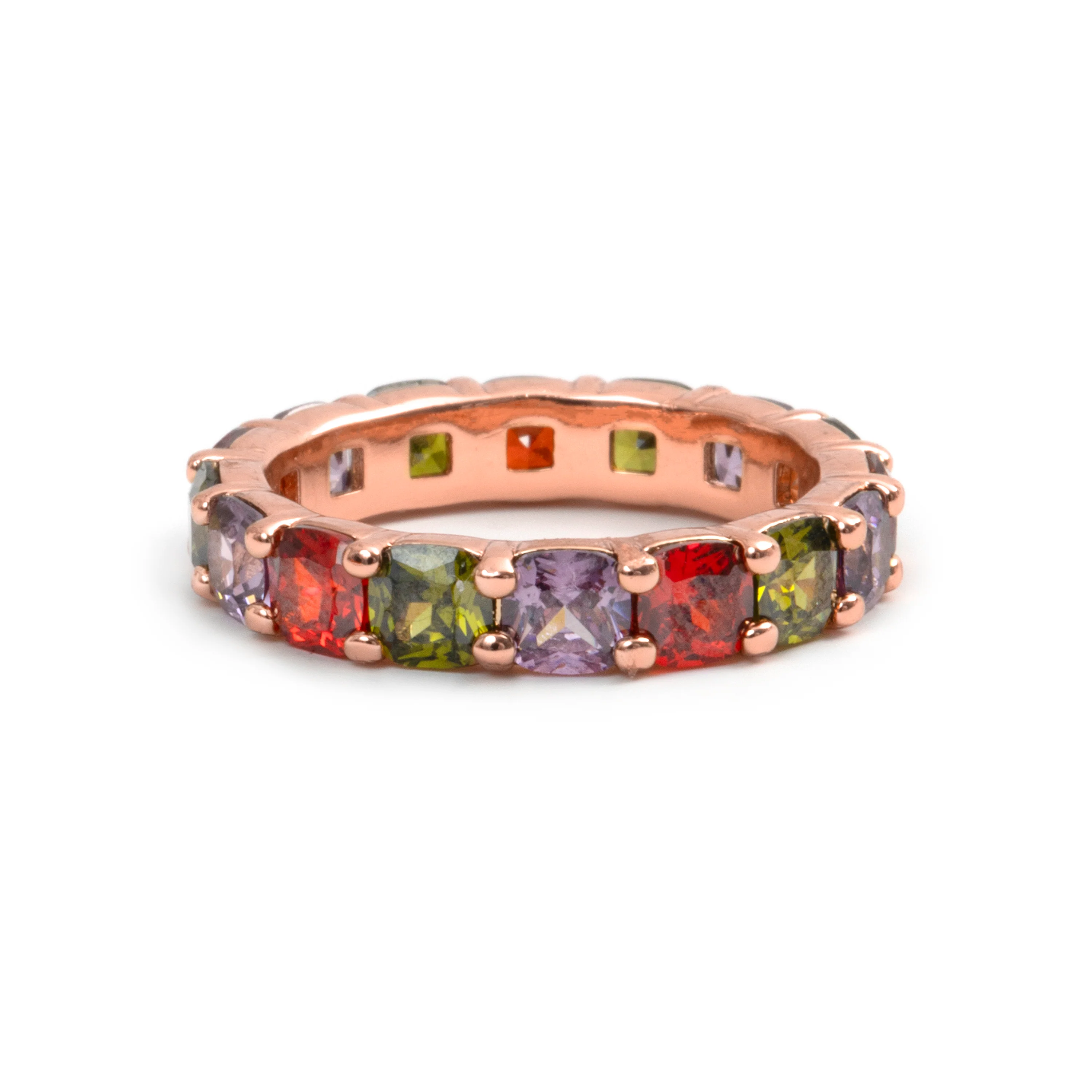 Anillo de Circonita Multicolor acabado en oro rosa de 18k - Lanbyu - Image 5