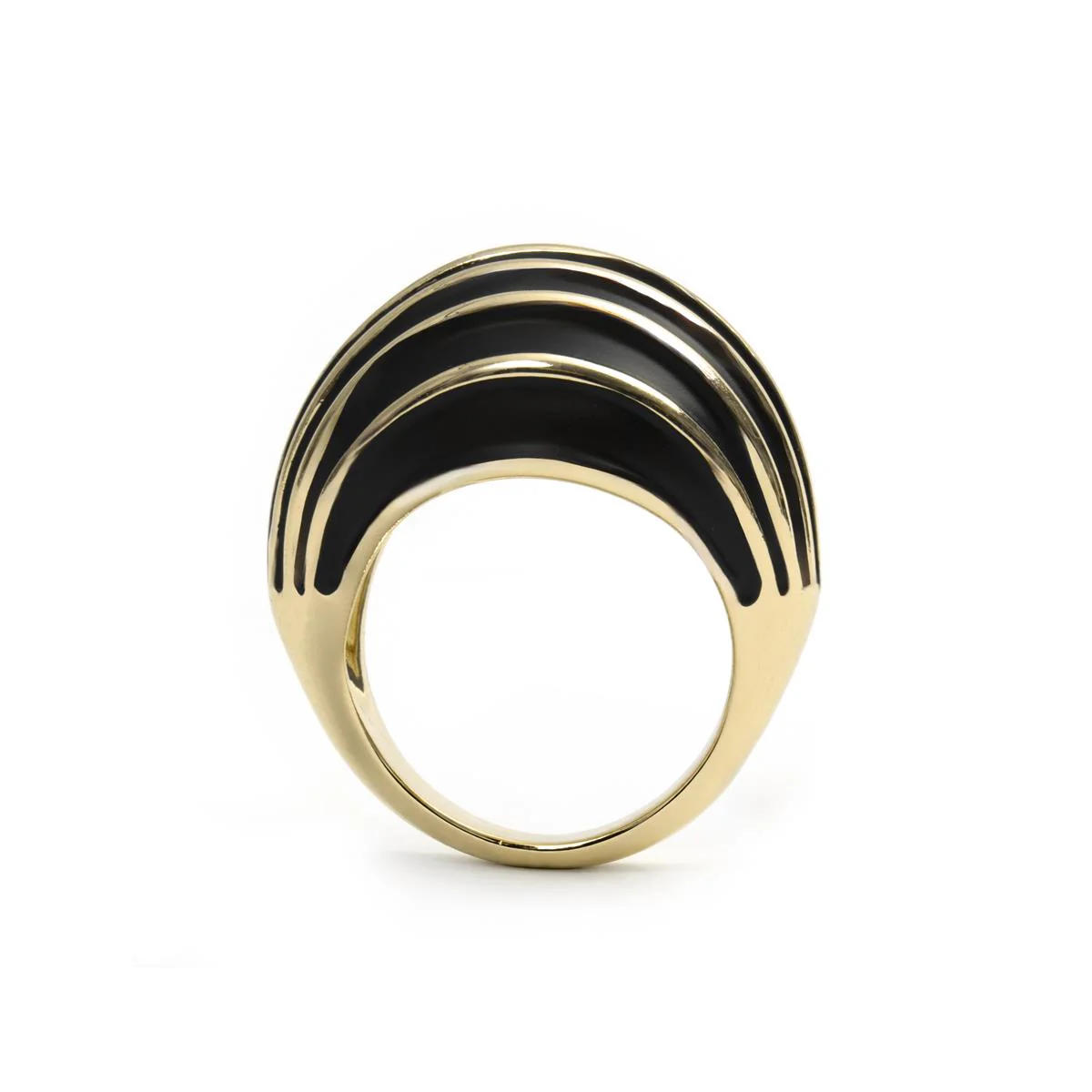 Anillo de Lacado Negro acabado en oro amarillo de 18k - Belin - Image 7