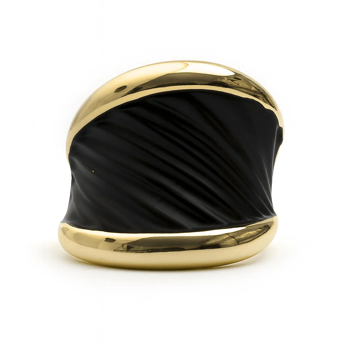 Anillo de Lacado Negro acabado en oro amarillo de 18k - Overci - Image 5