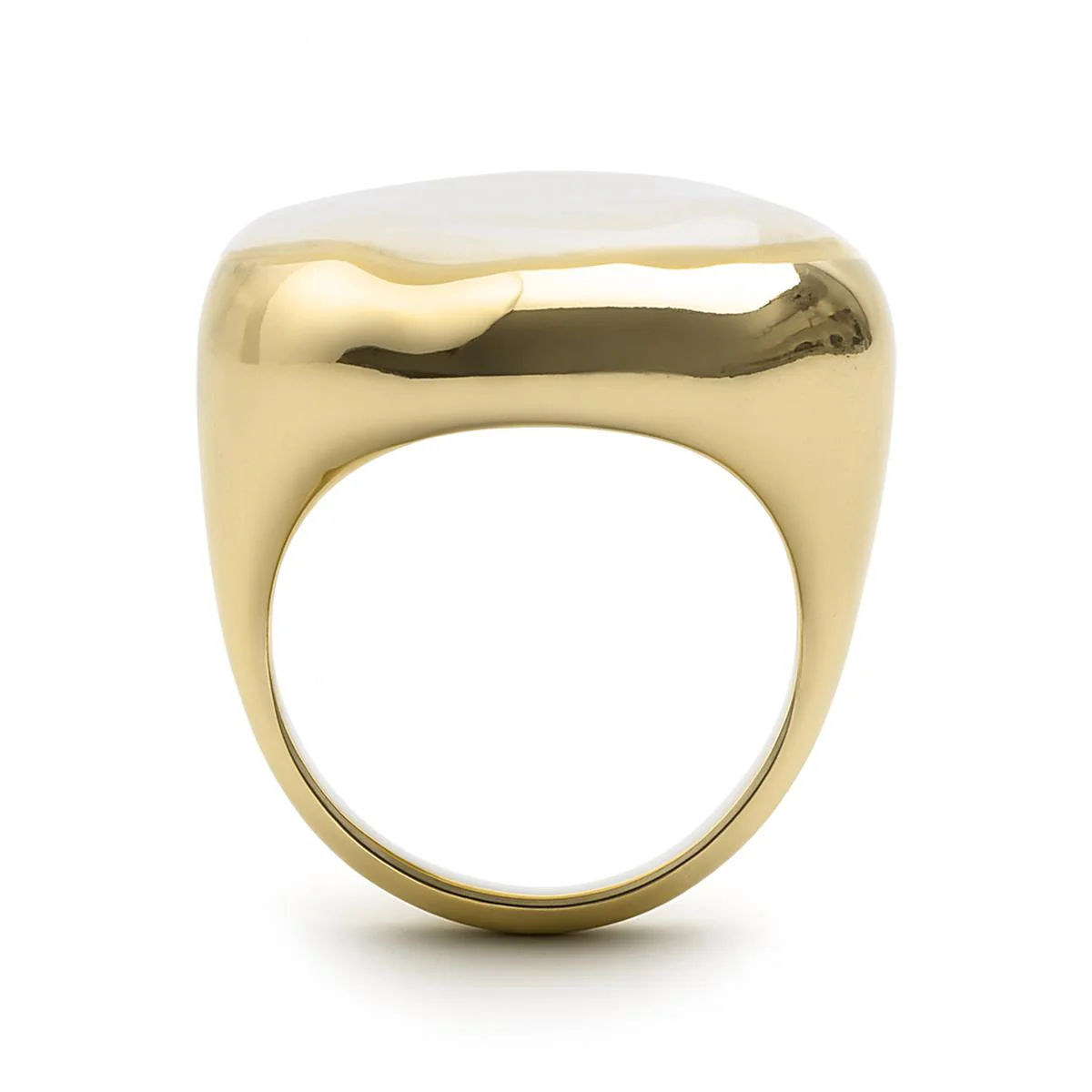 Anillo de Madreperla Blanca acabado en oro amarillo de 18k - Riub - Image 7