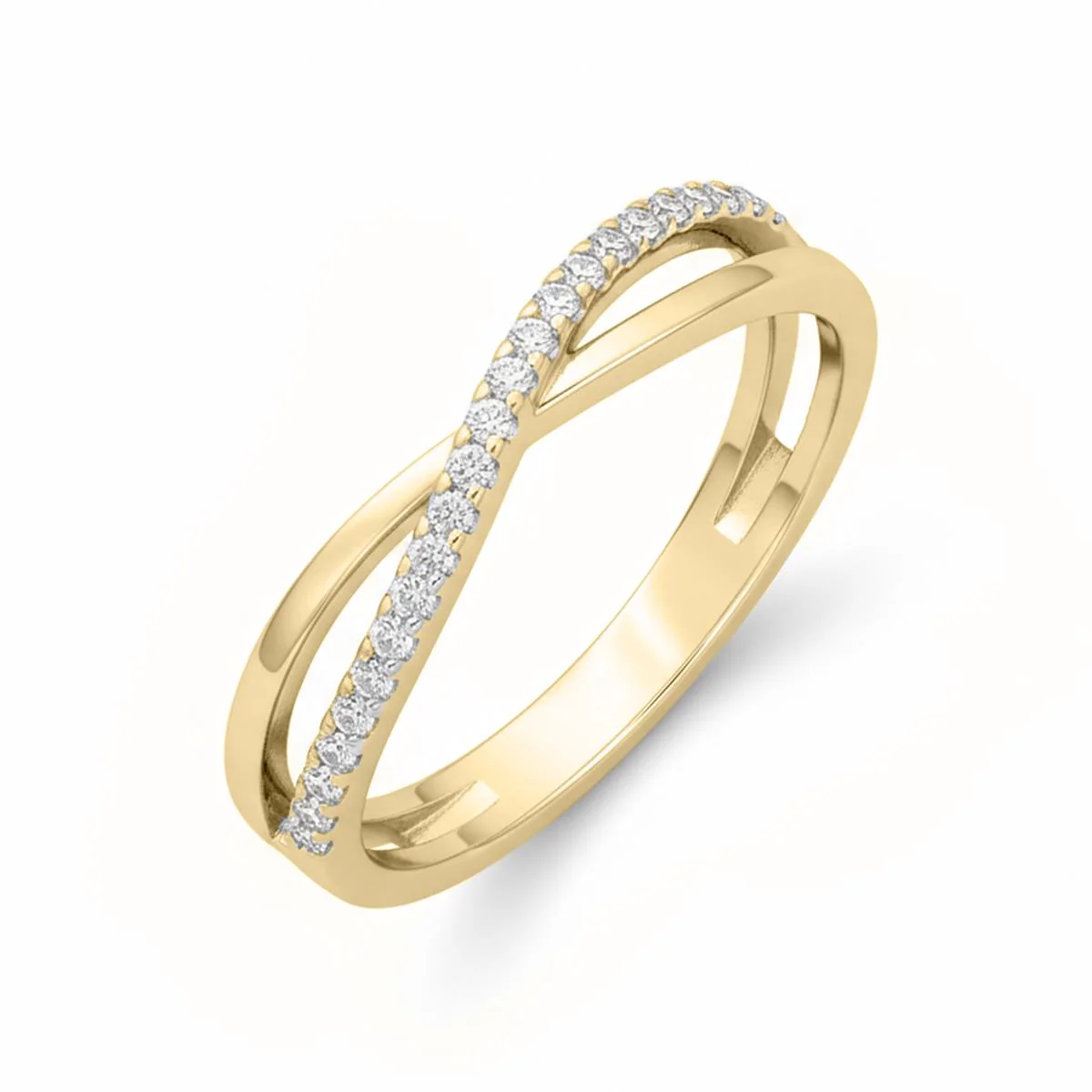Anillo de Circonita Brillante acabado en oro amarillo de 18k - Hagoe