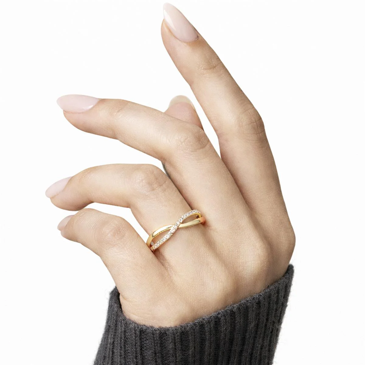 Anillo de Circonita Brillante acabado en oro amarillo de 18k - Hagoe - Image 3