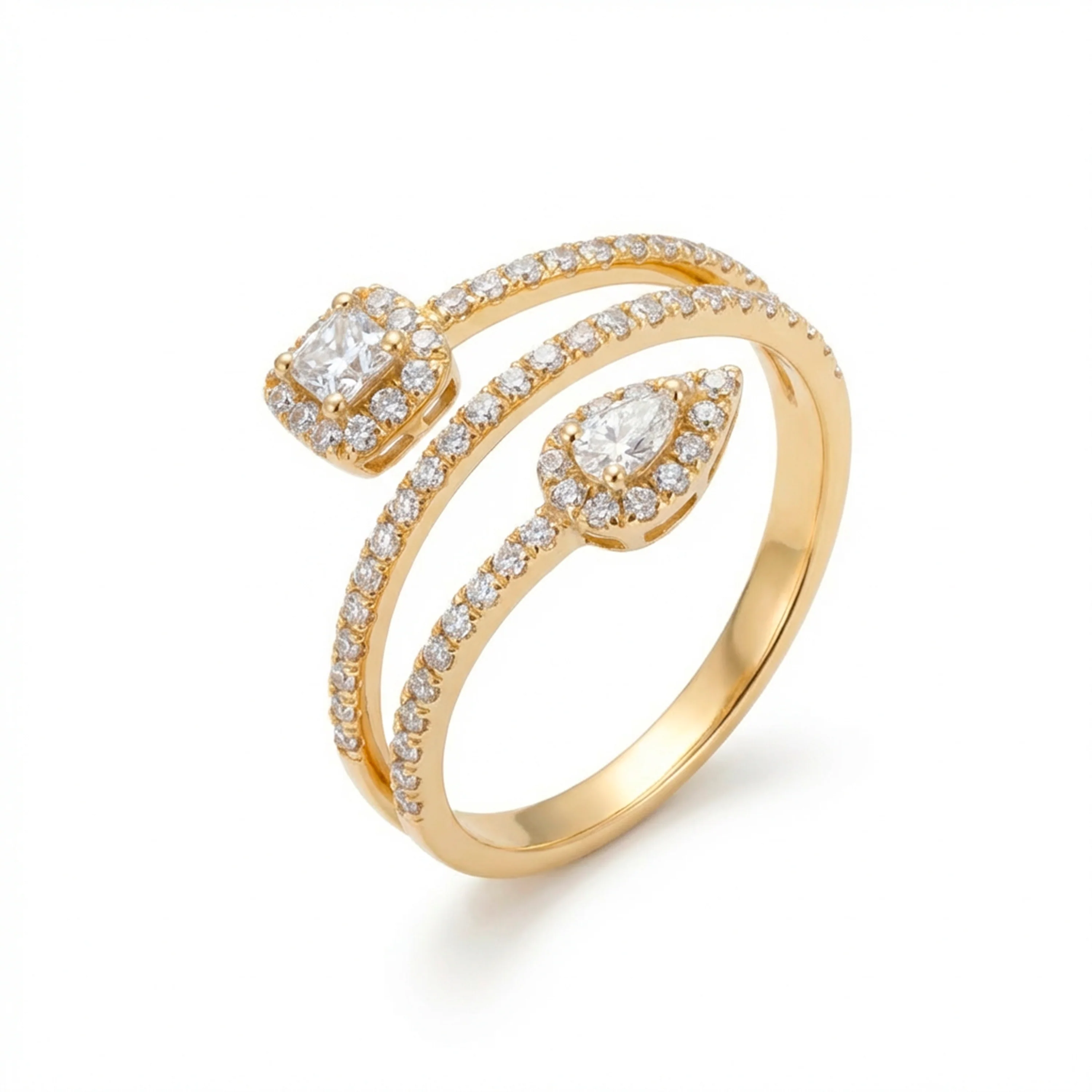 Anillo con Circonita Brillante acabado en oro amarillo de 18k - Rinmi