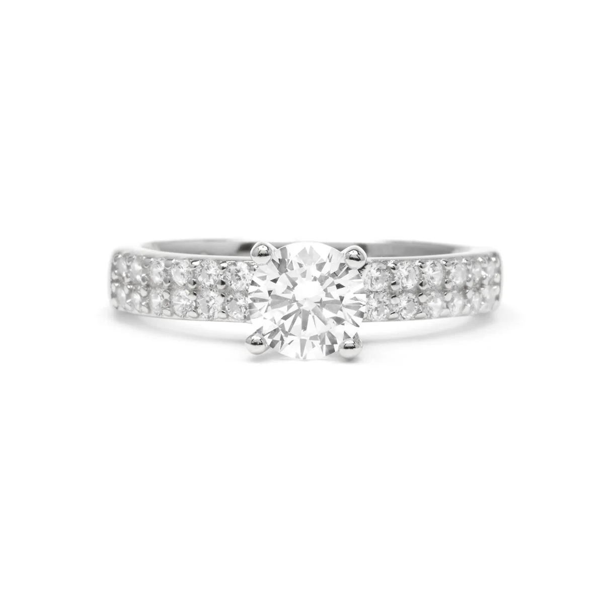 Anillo de Plata de Ley 925 y Circonita Brillante - Anwi