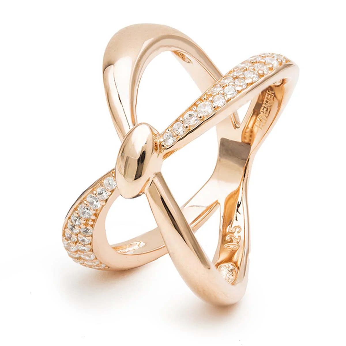 Anillo Dinsha Plata, Oro Rosa y Circonitas - Dinsha BLANCO