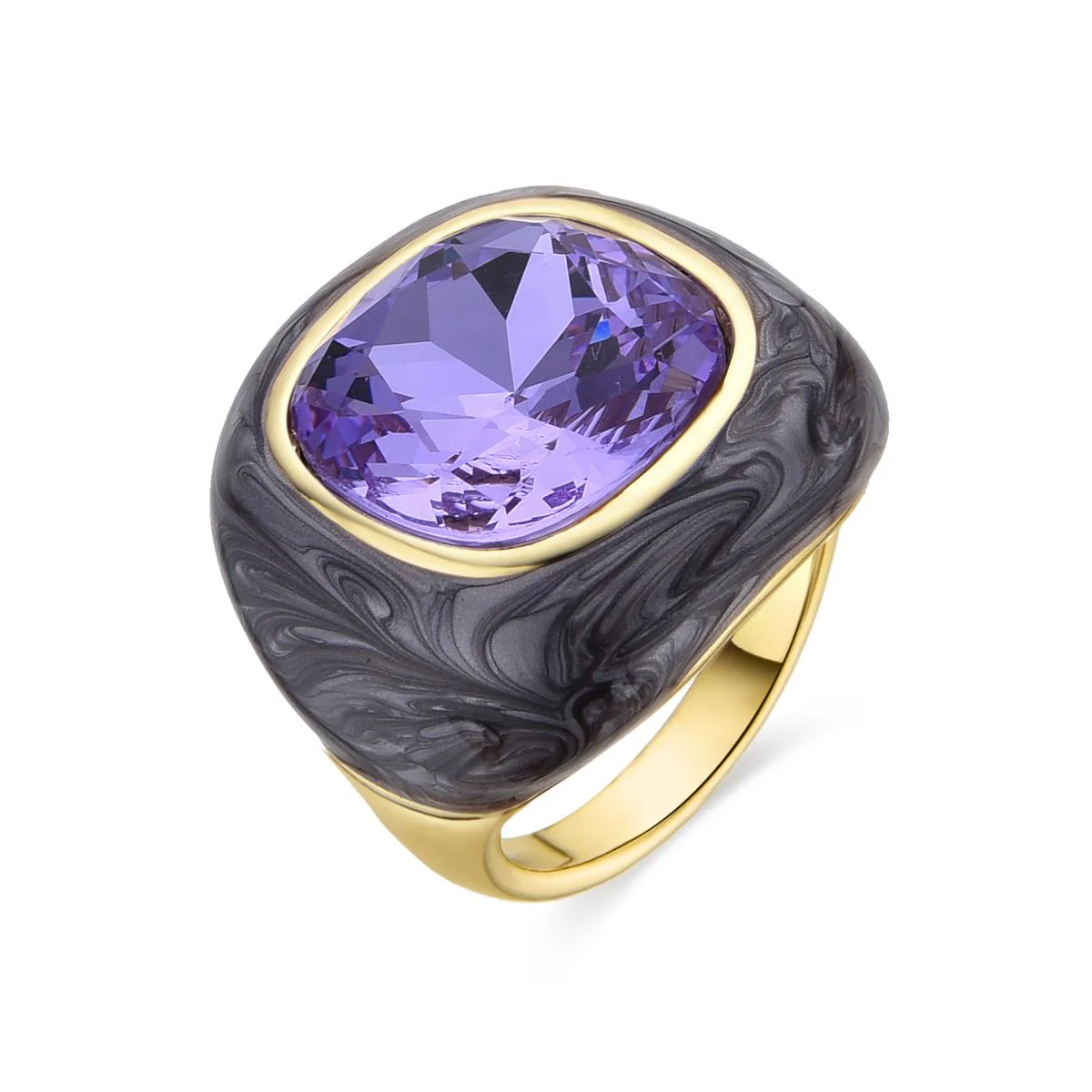Anillo Drogolo acabado en oro amarillo 18K - Drogolo MORADO