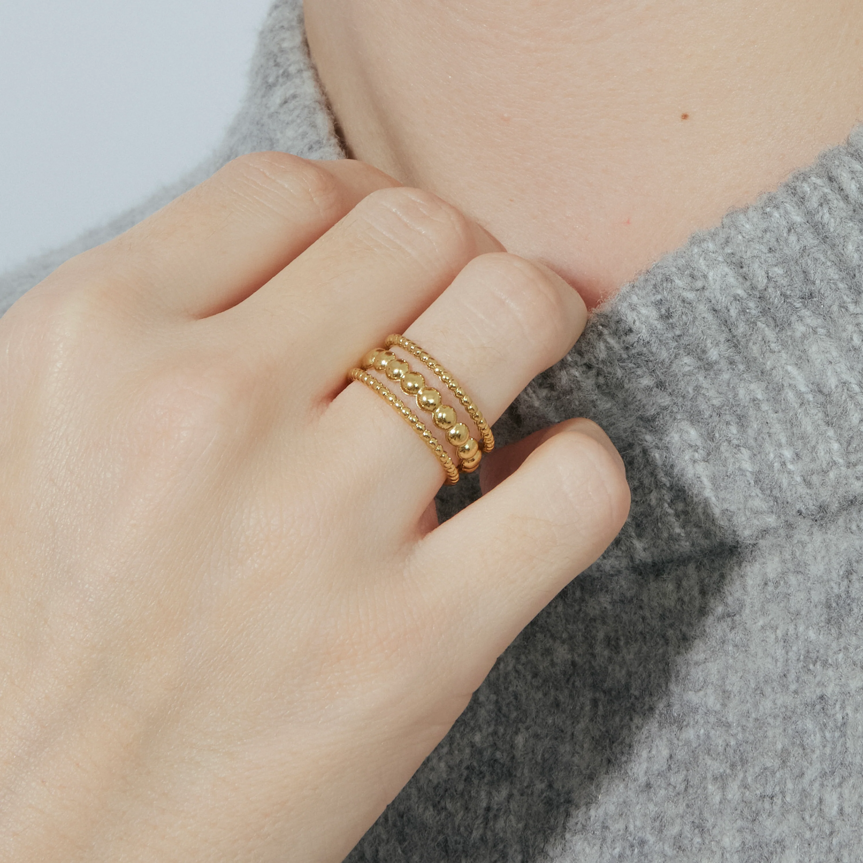 Anillo acabado en rodio - Faini - Image 4