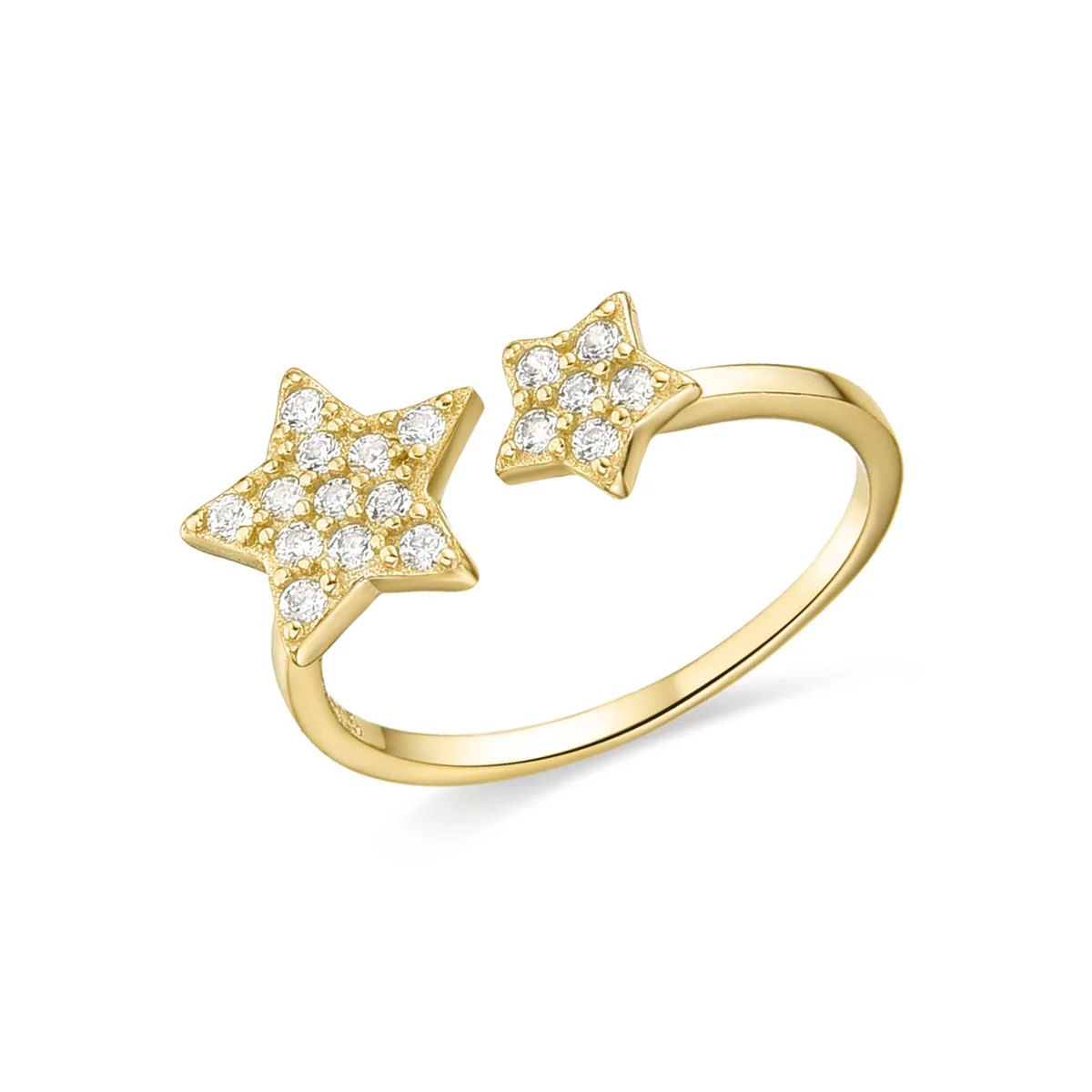 Anillo Familia Plata, Oro Amarillo y Cz - Familia BLANCO