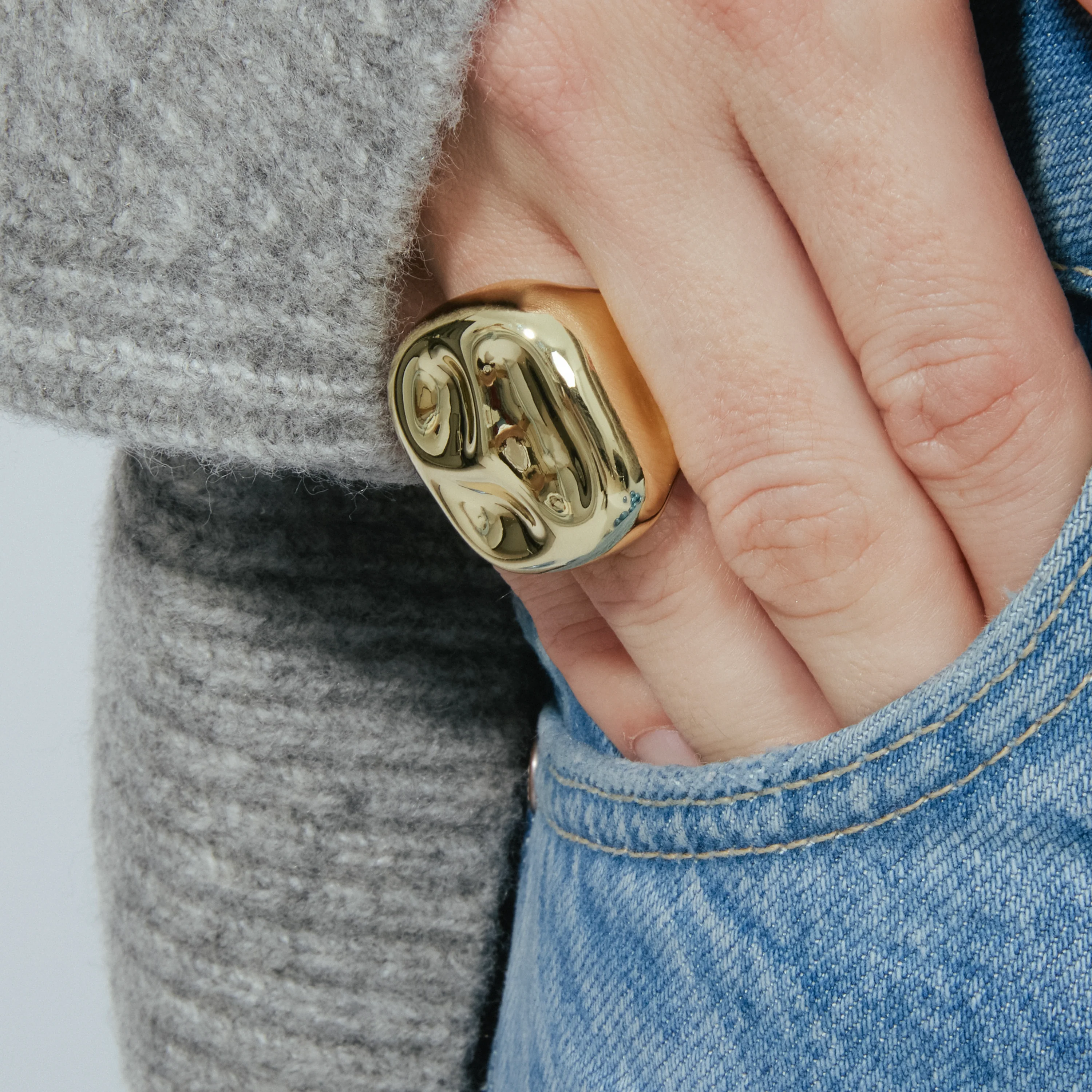 Anillo acabado en oro amarillo de 18K - Fioak - Image 3