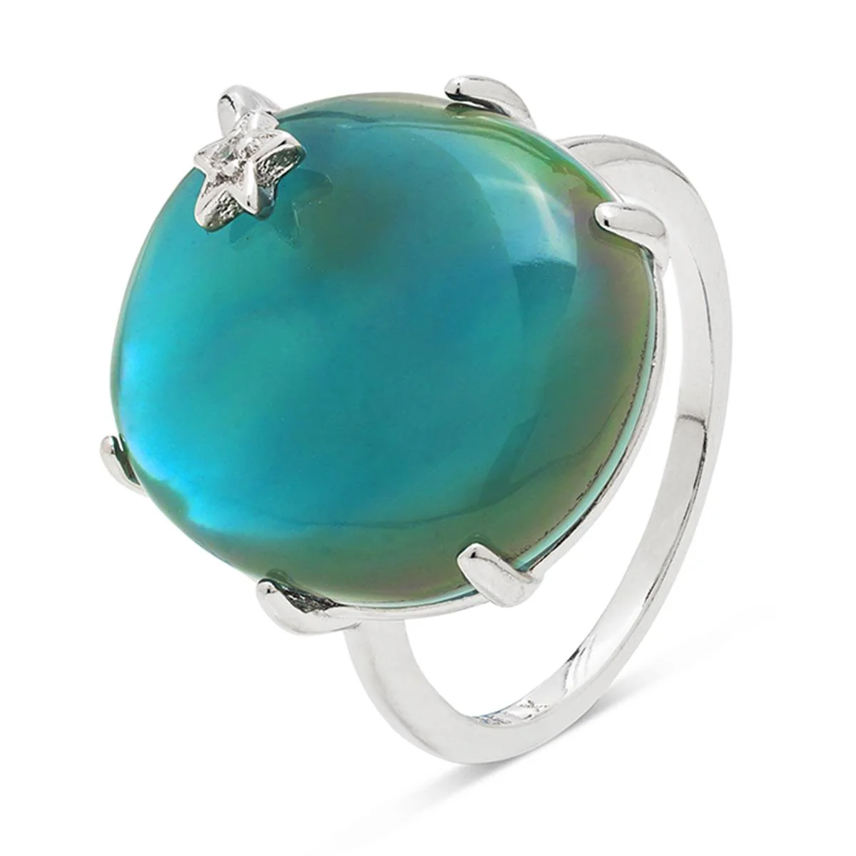 Anillo Fridanne Plata y Dob. MoP blanca y Azul CH - Fridanne AZUL