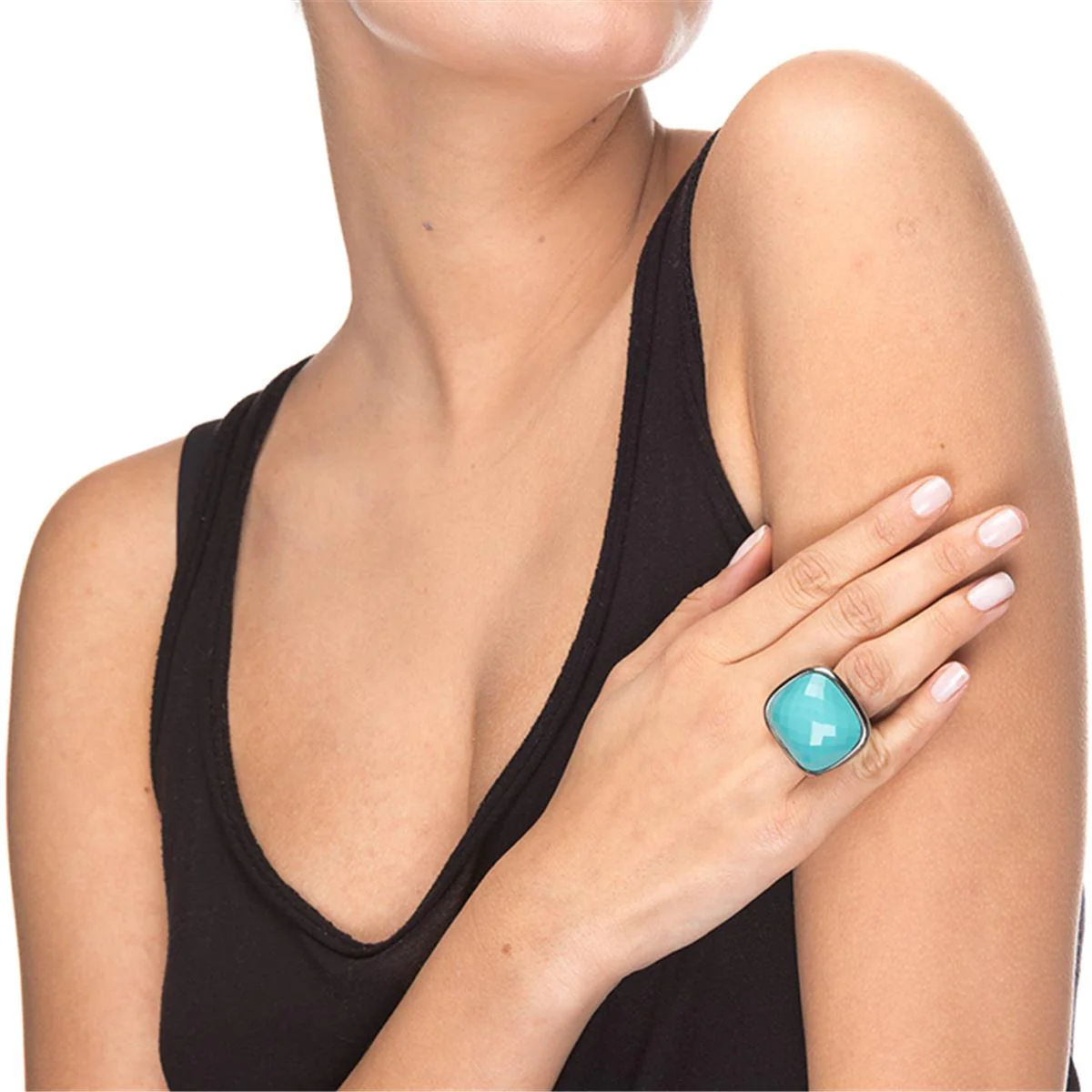 Anillo Here acabado en Rodio - Here AZUL - Image 2