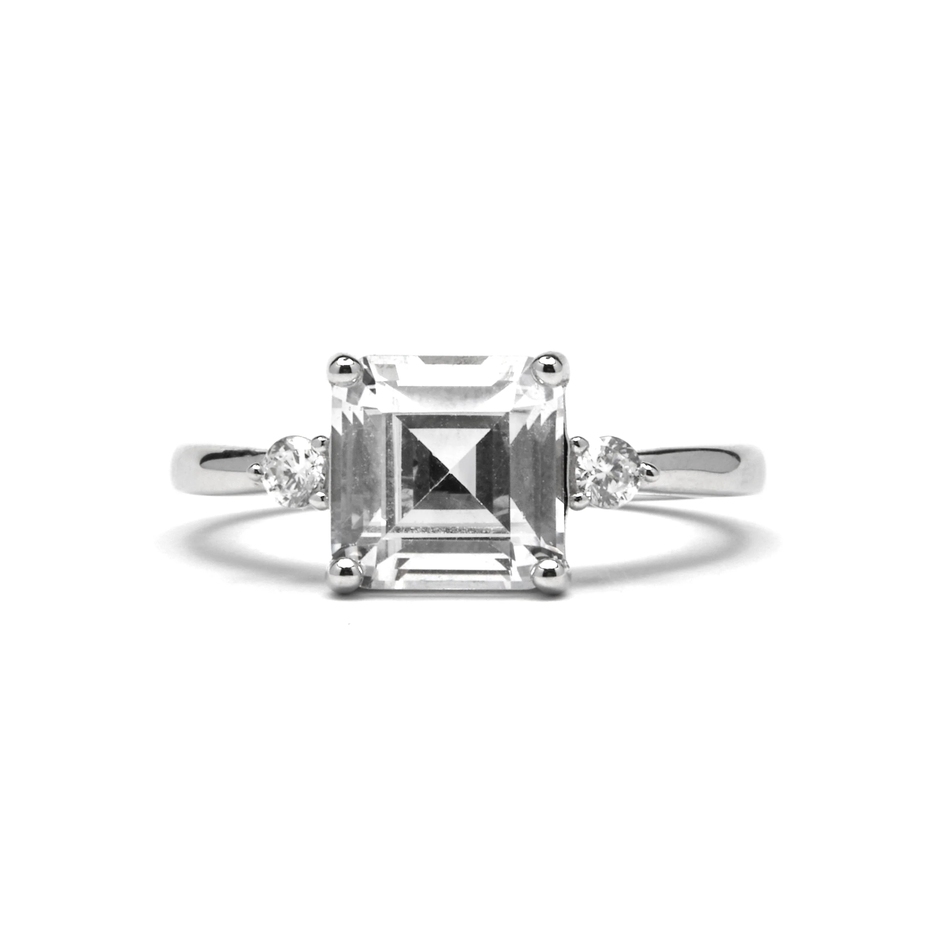 Anillo de Plata de Ley 925 y Circonita Brillante acabado rodio - Himith - Image 14