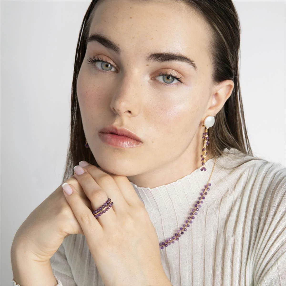 Anillo Hizri Plata De Ley 925 - Hizri MORADO - Image 5