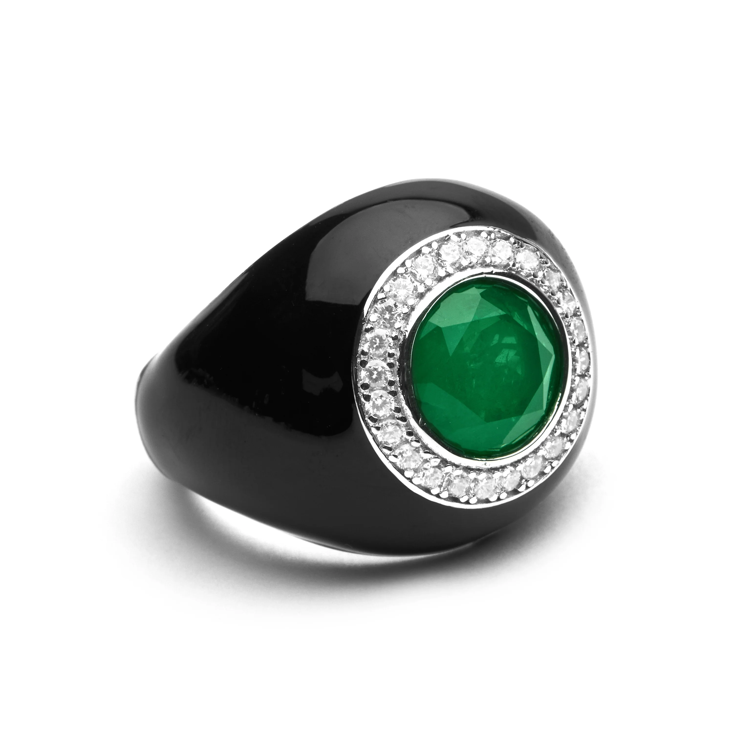 Anillo de Plata de Ley 925 y Cuarzo Hidrotermal Verde Claro acabado en rodio - Iosa - Image 3