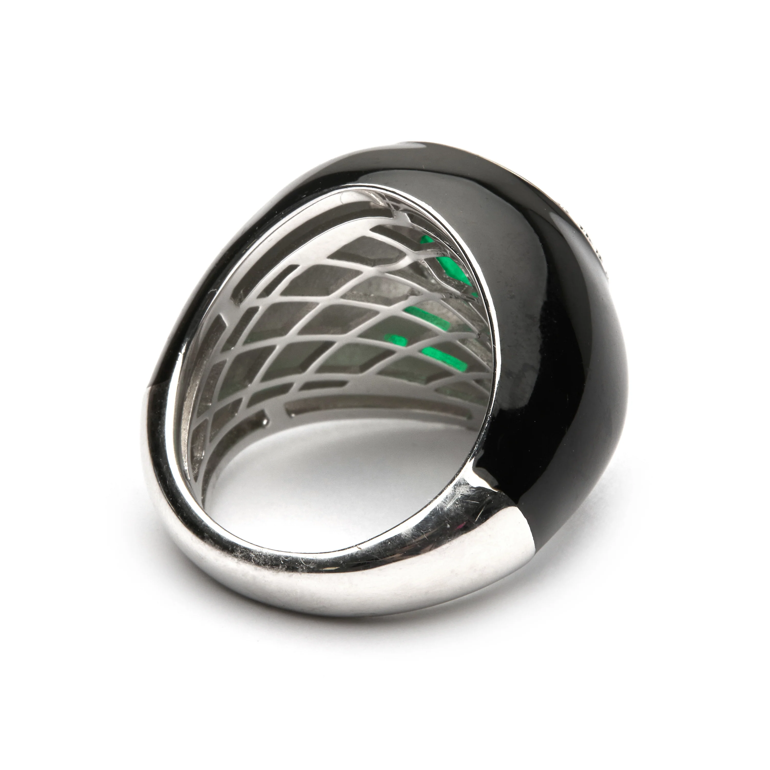 Anillo de Plata de Ley 925 y Cuarzo Hidrotermal Verde Claro acabado en rodio - Iosa - Image 5
