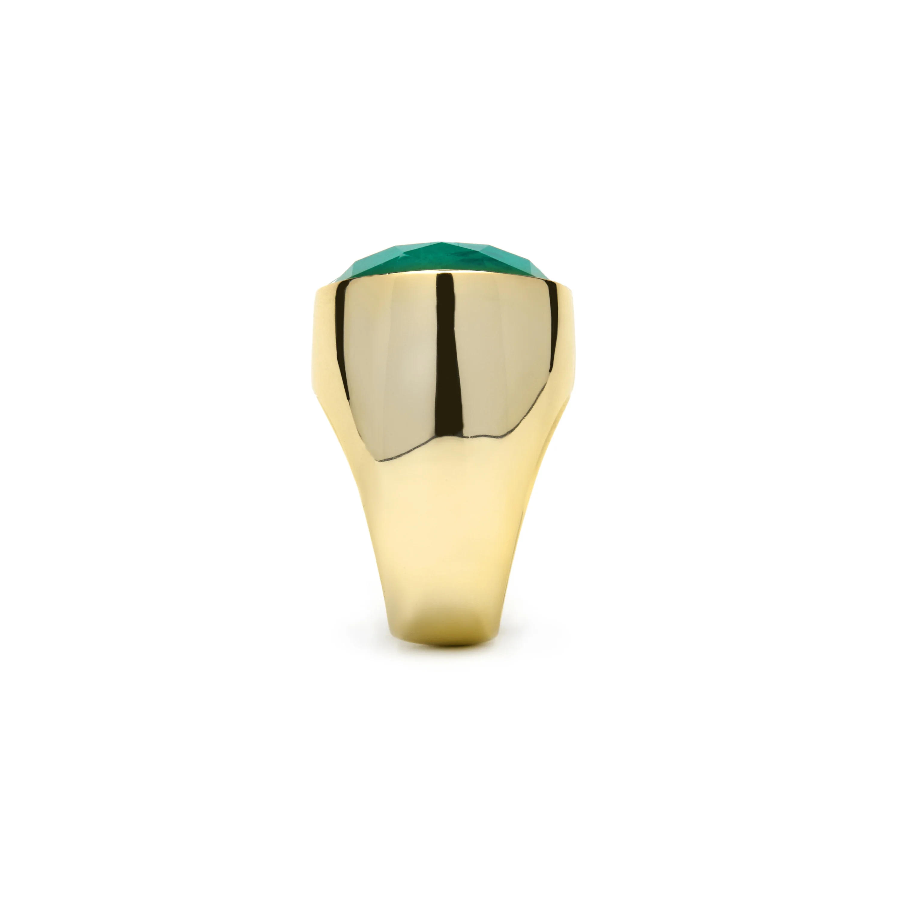 Anillo de Plata de Ley 925 y Circonita Verde acabado oro amarillo de 18k - Jadir - Image 3