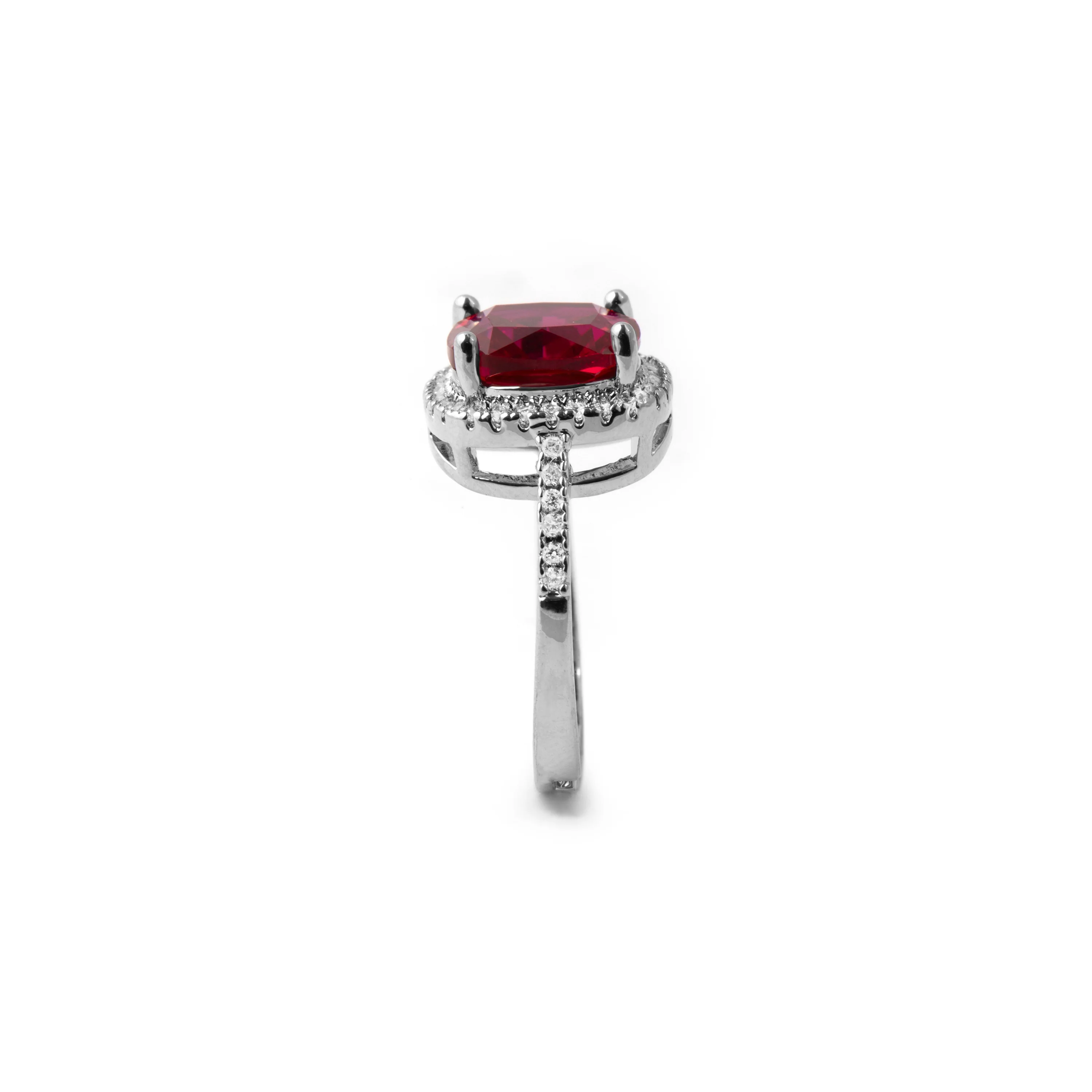 Anillo de Circonita Rubí acabado en rodio - Kada - Image 3