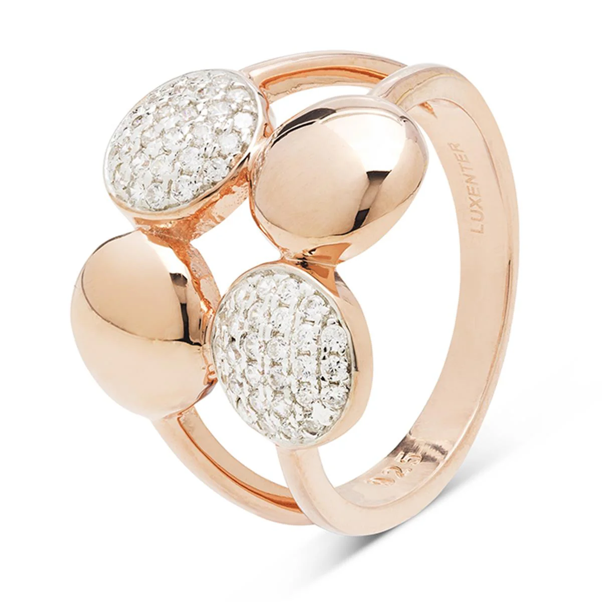Anillo Layald plata, Oro Rosa y Cz - Layald BLANCO